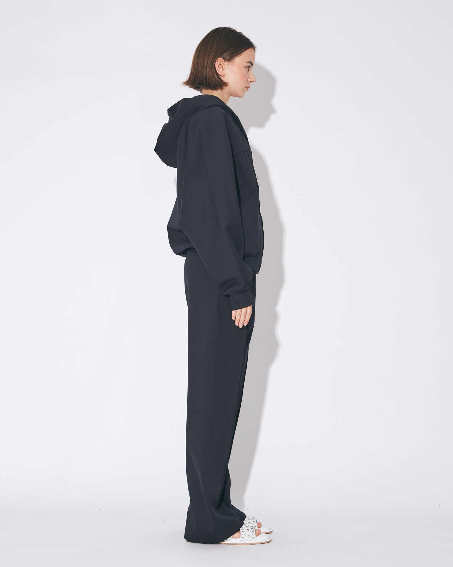 tropical wool mohair side tuck wide pants – beautiful people