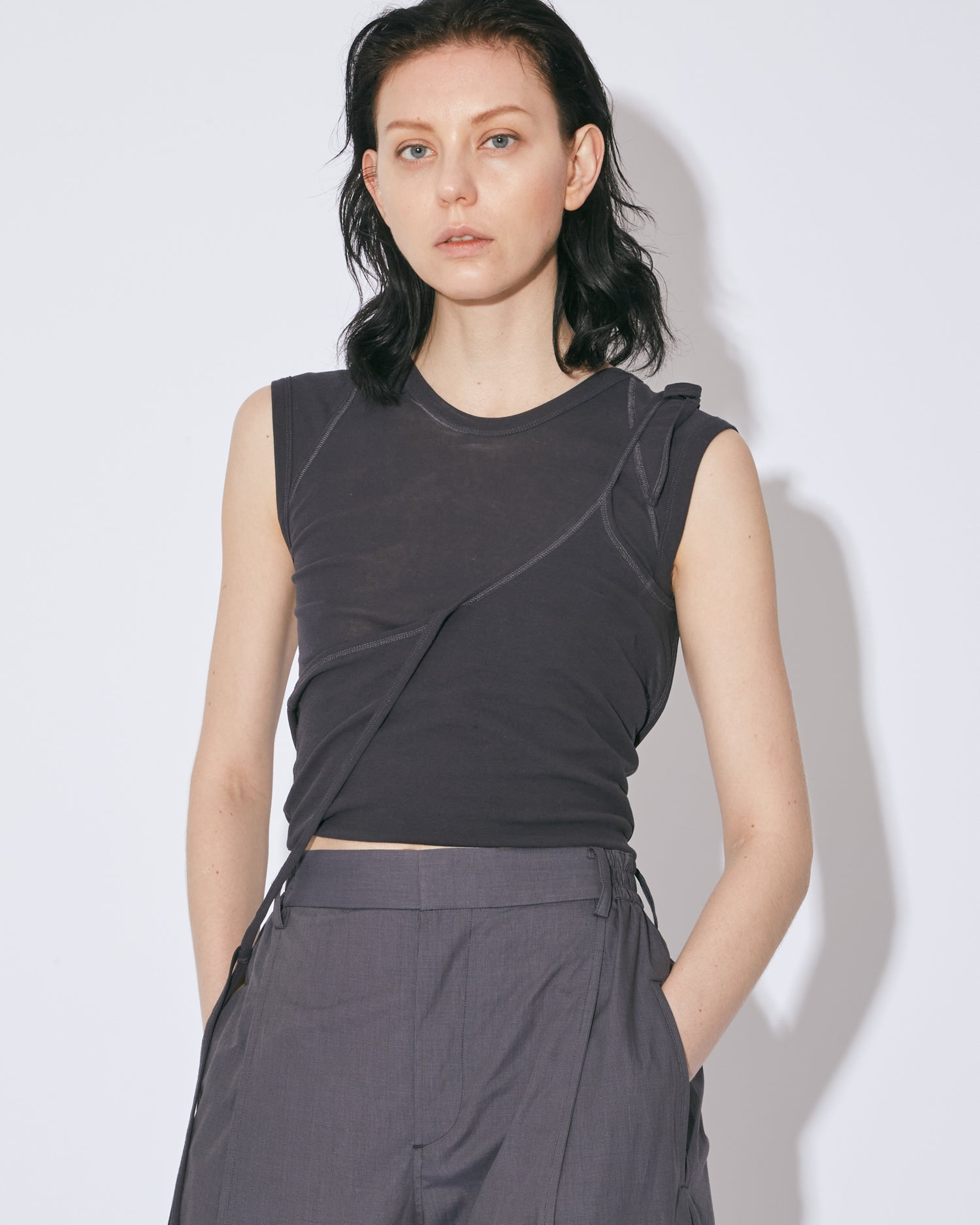 【新品】beautiful people sheer jersey longT sheer jersey rib logo print longT – beautiful people online