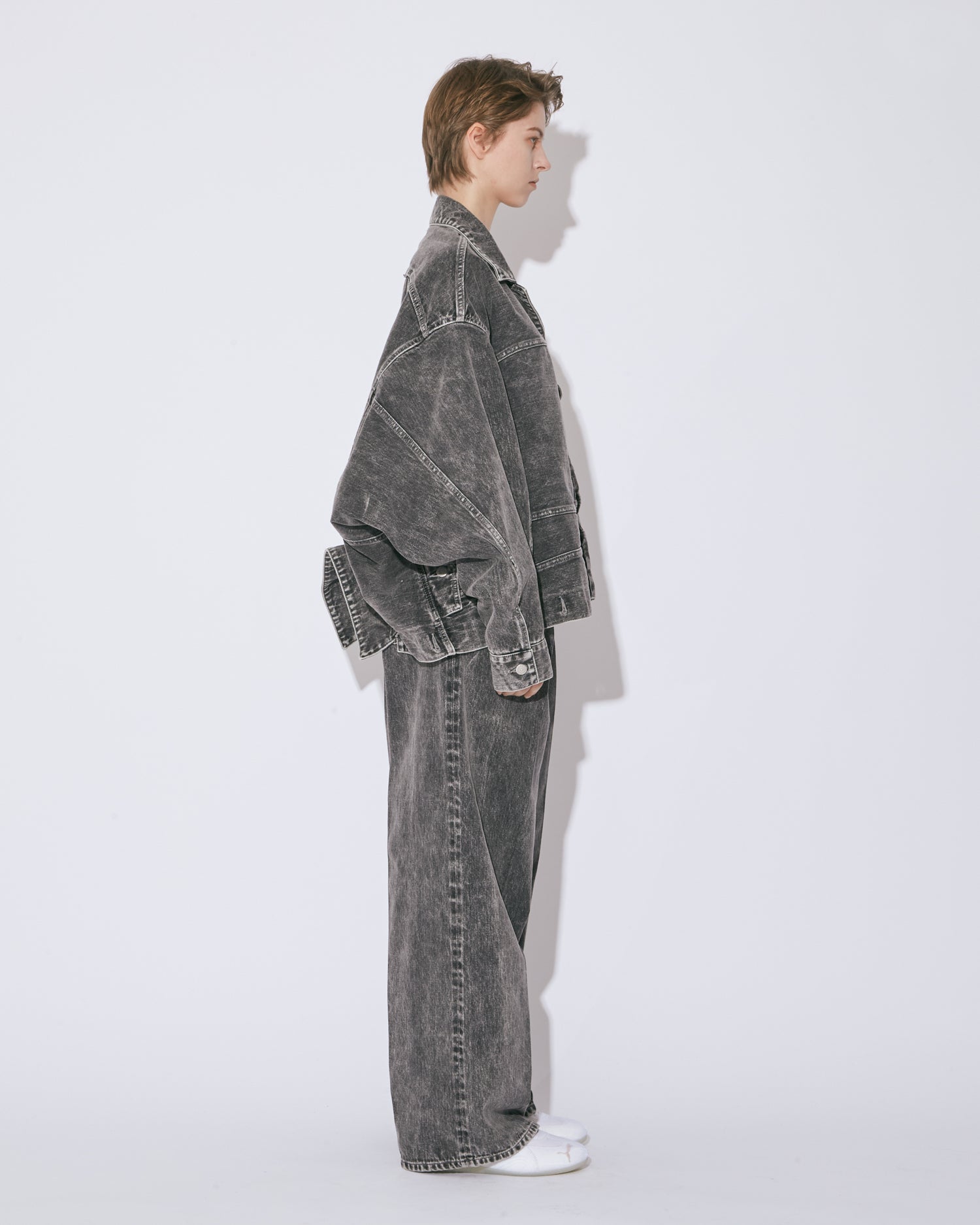 double-end selvedge denim blouson blk bleach – beautiful people