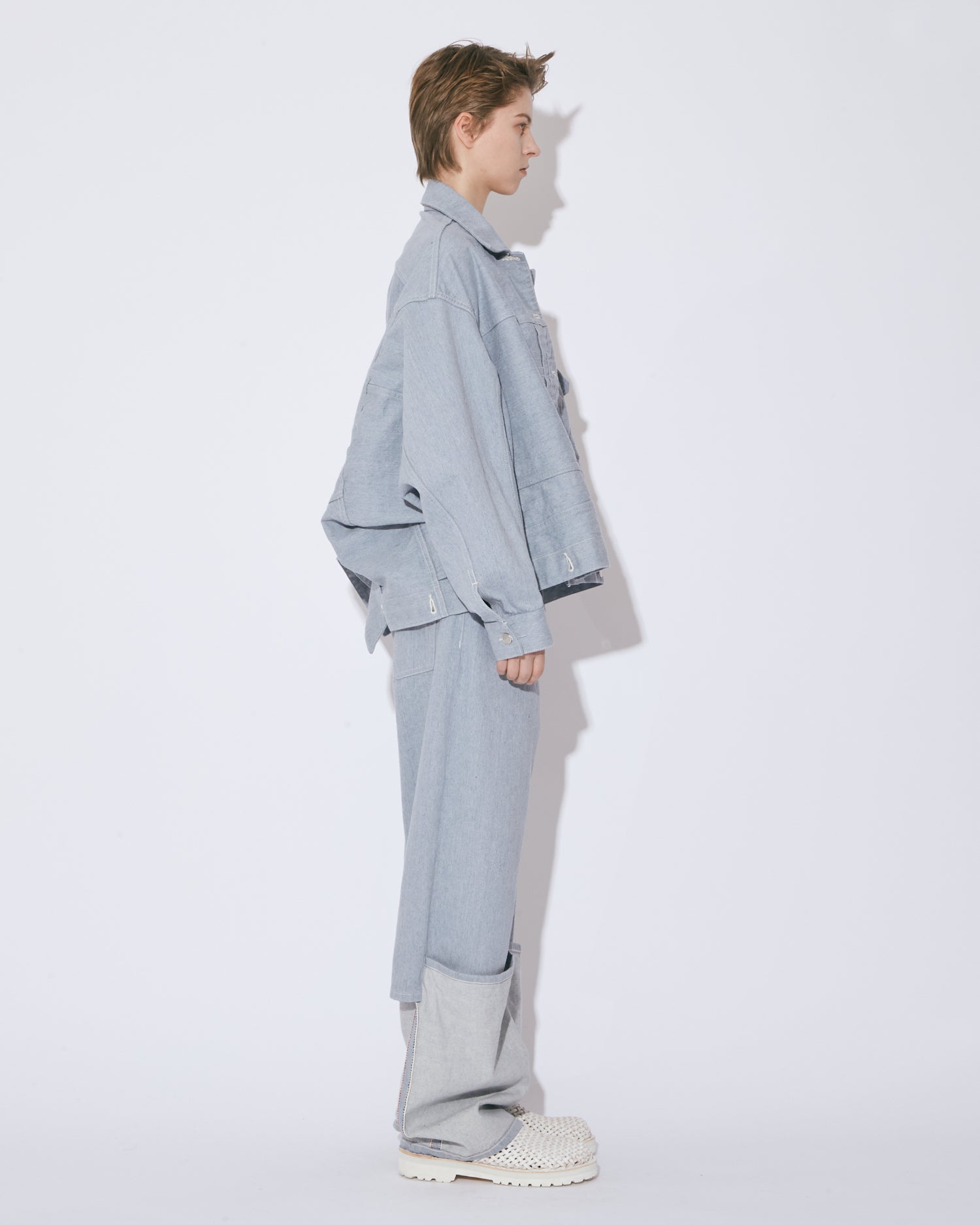＜H＞TROPICAL WOOL×MOHAIR SLIT PANTS/パンツ H＞TROPICAL WOOL×MOHAIR SLIT PANTS/パンツ