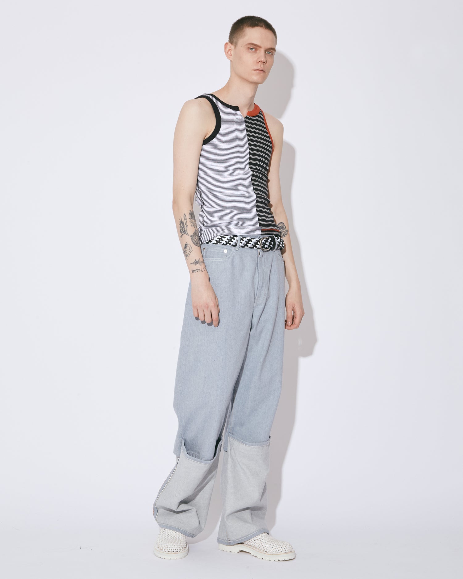 tropical wool mohair side tuck wide pants – beautiful people
