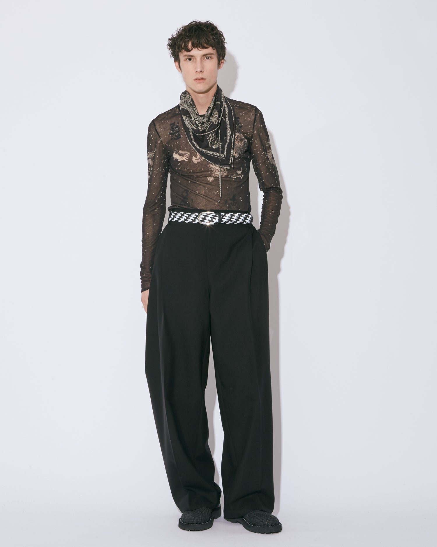 beautiful people トロピカルウールモヘアワイドパンツ tropical wool mohair side tuck wide pants – beautiful people