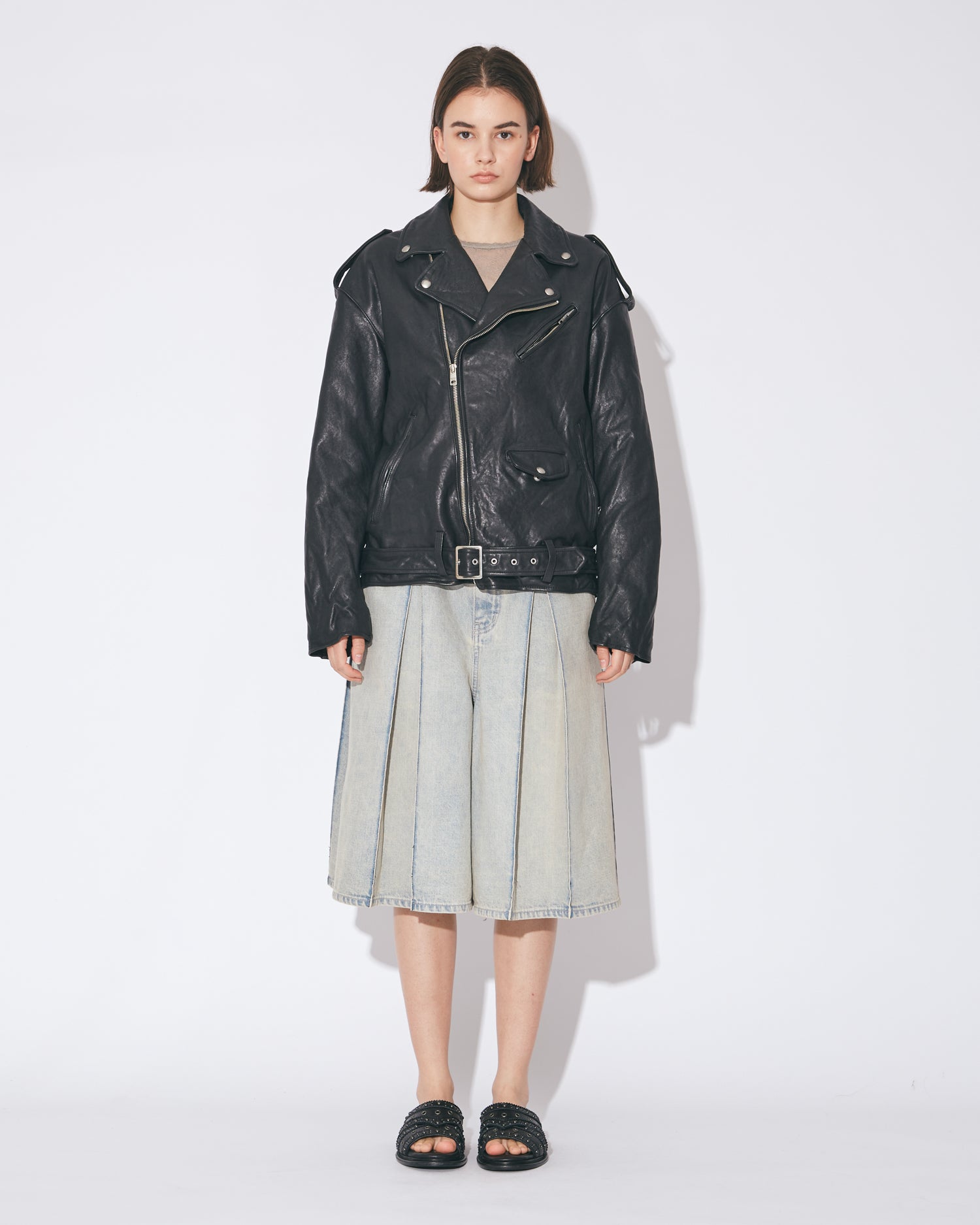 パンツ beautiful people side tuck BOX skirt tropical wool mohair side tuck wide pants – beautiful people