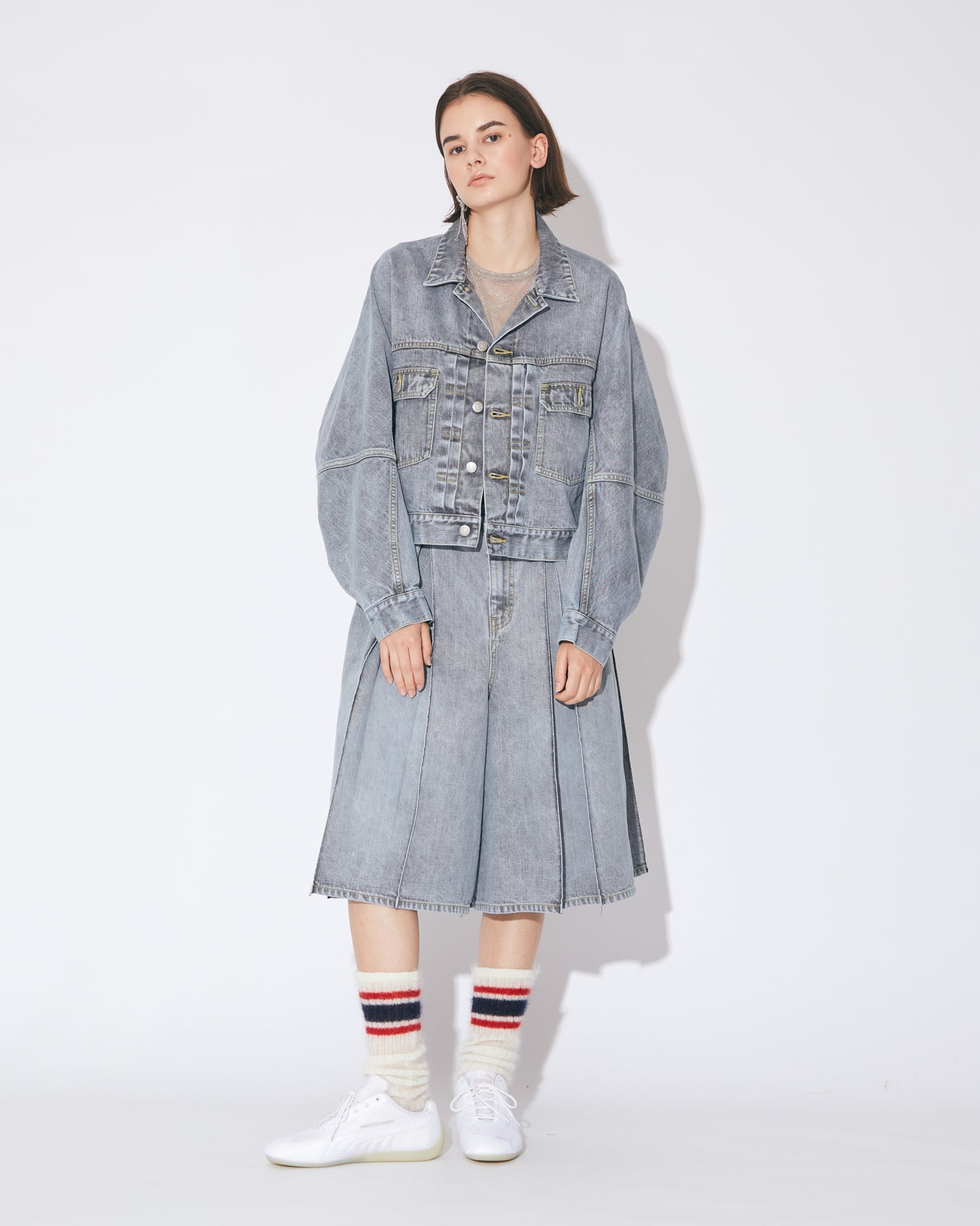 tropical wool mohair side tuck wide pants – beautiful people
