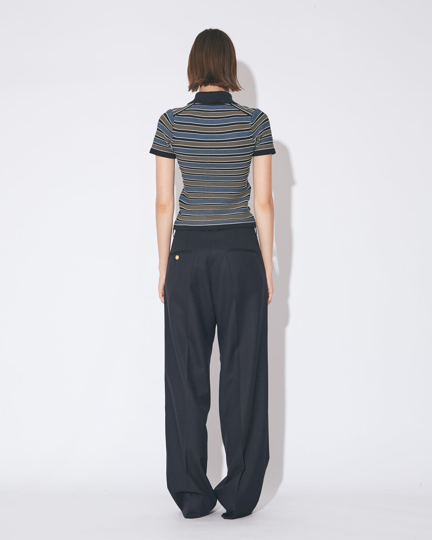 tropical wool mohair side tuck wide pants – beautiful people