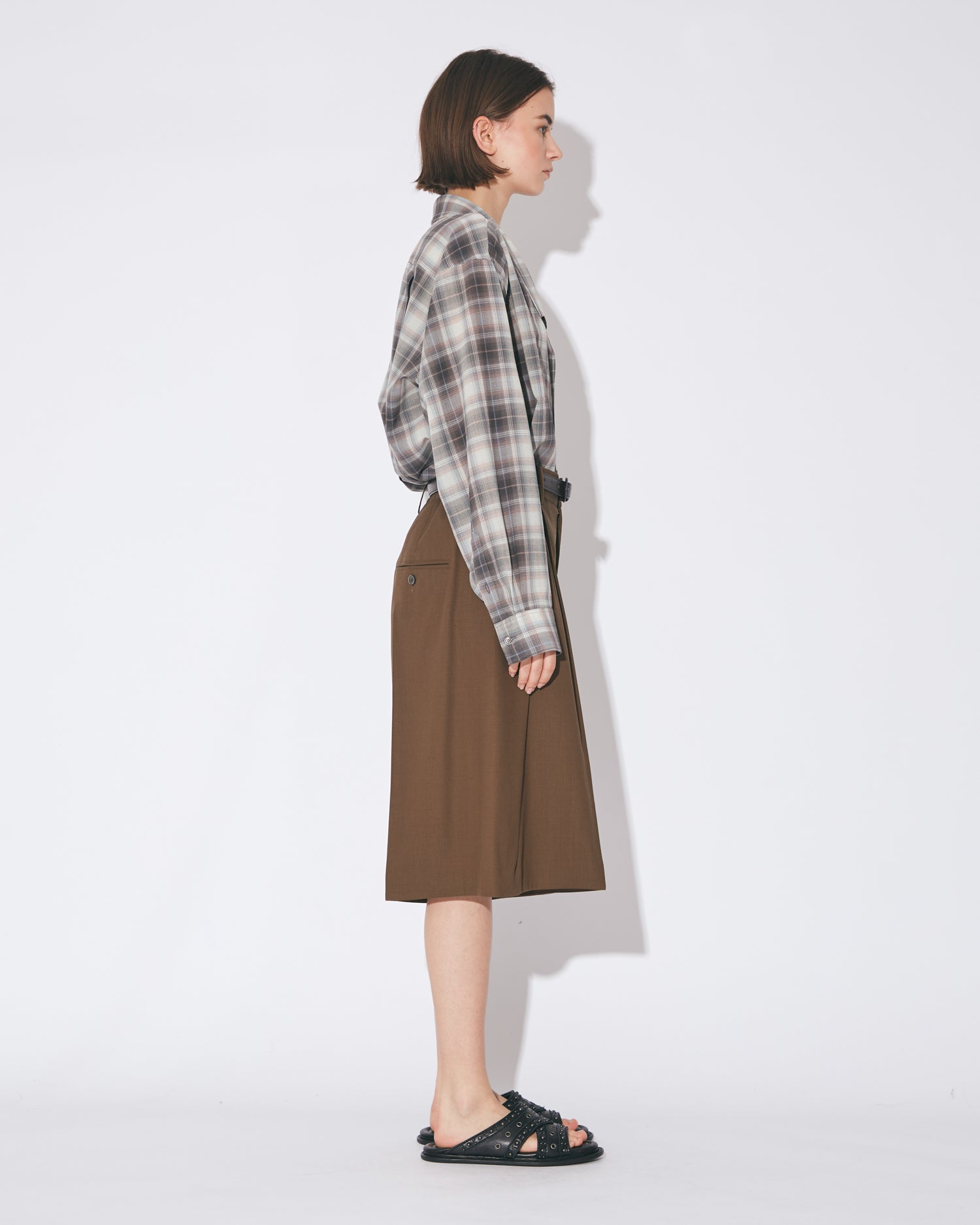 tropical wool mohair side tuck wide pants – beautiful people