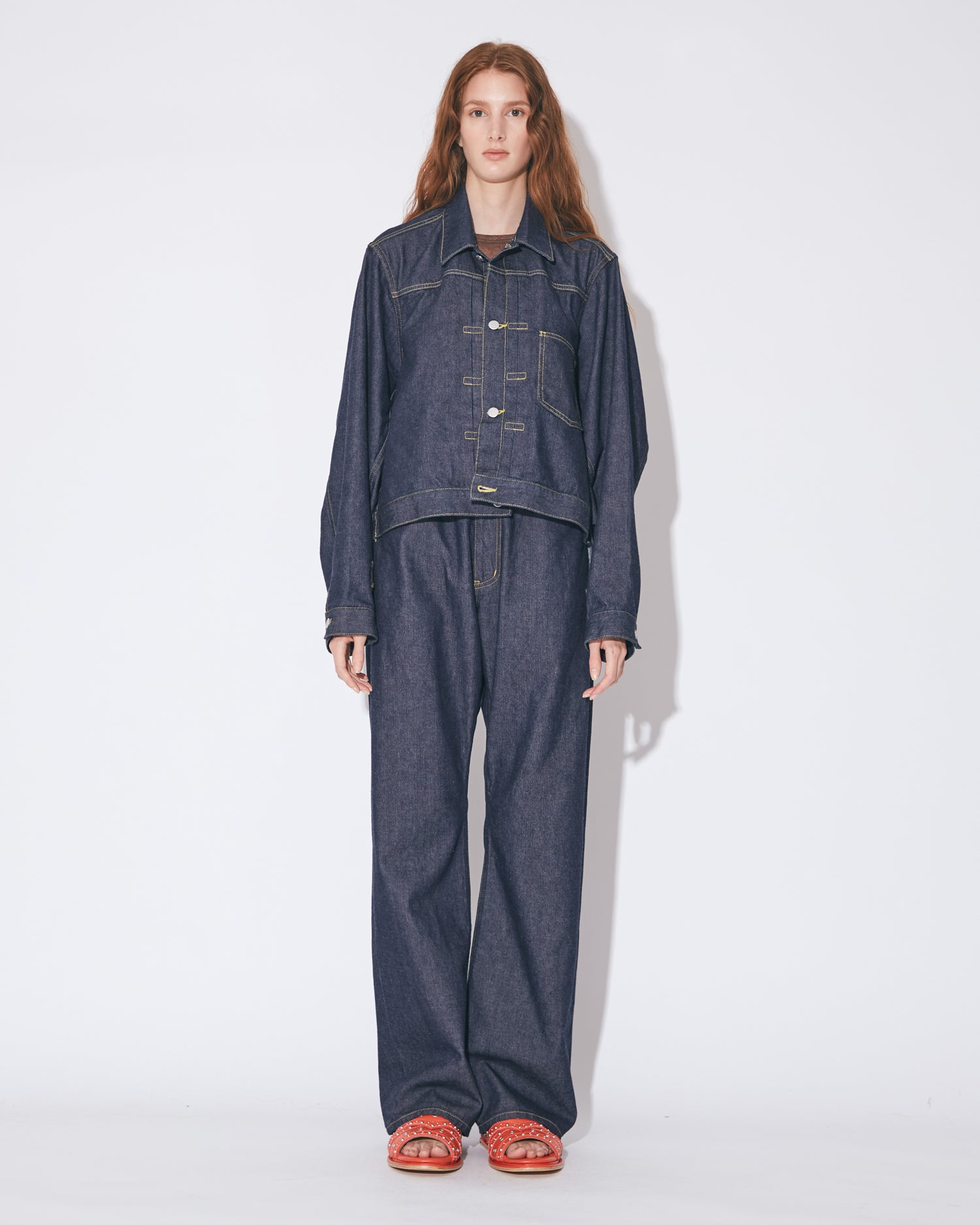 tropical wool mohair side tuck wide pants – beautiful people