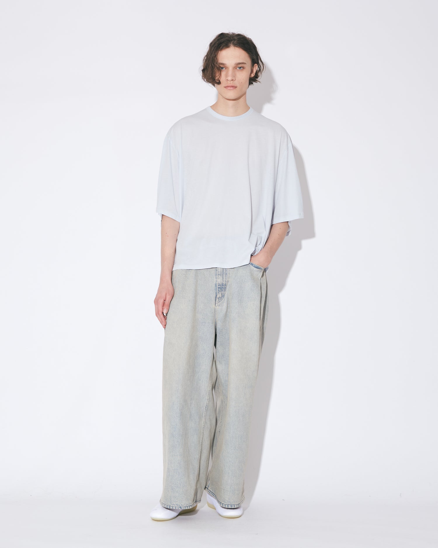 tropical wool mohair side tuck wide pants – beautiful people