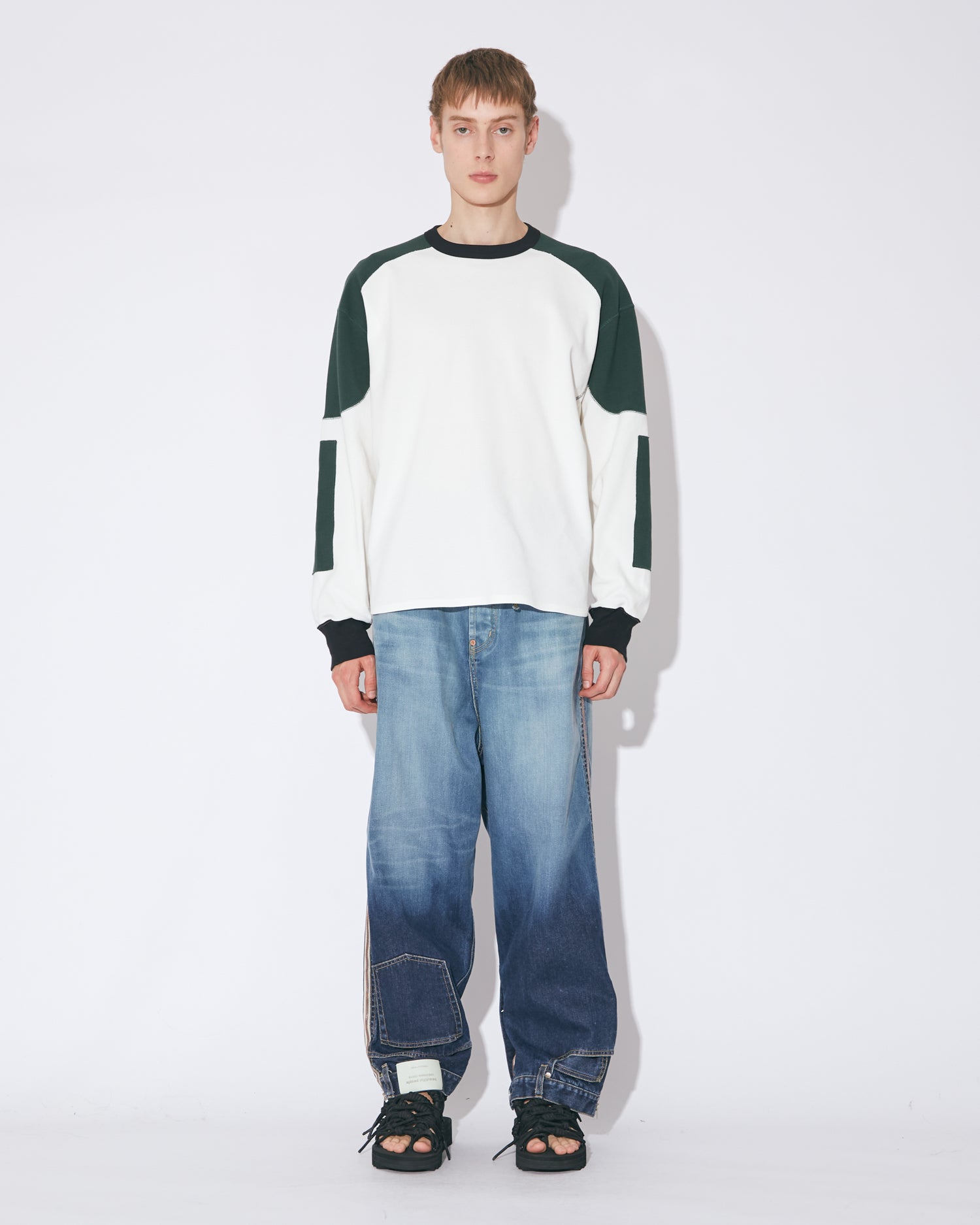 tropical wool mohair side tuck wide pants – beautiful people