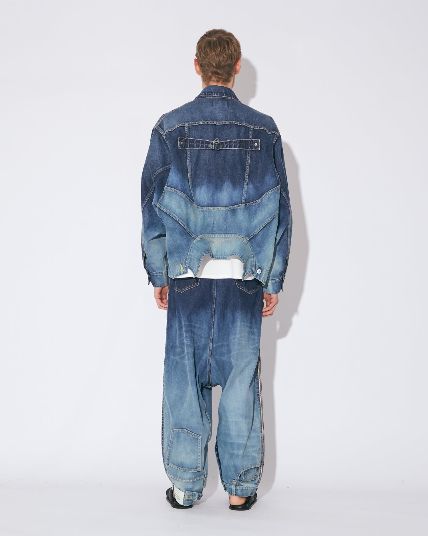 tropical wool mohair side tuck wide pants – beautiful people