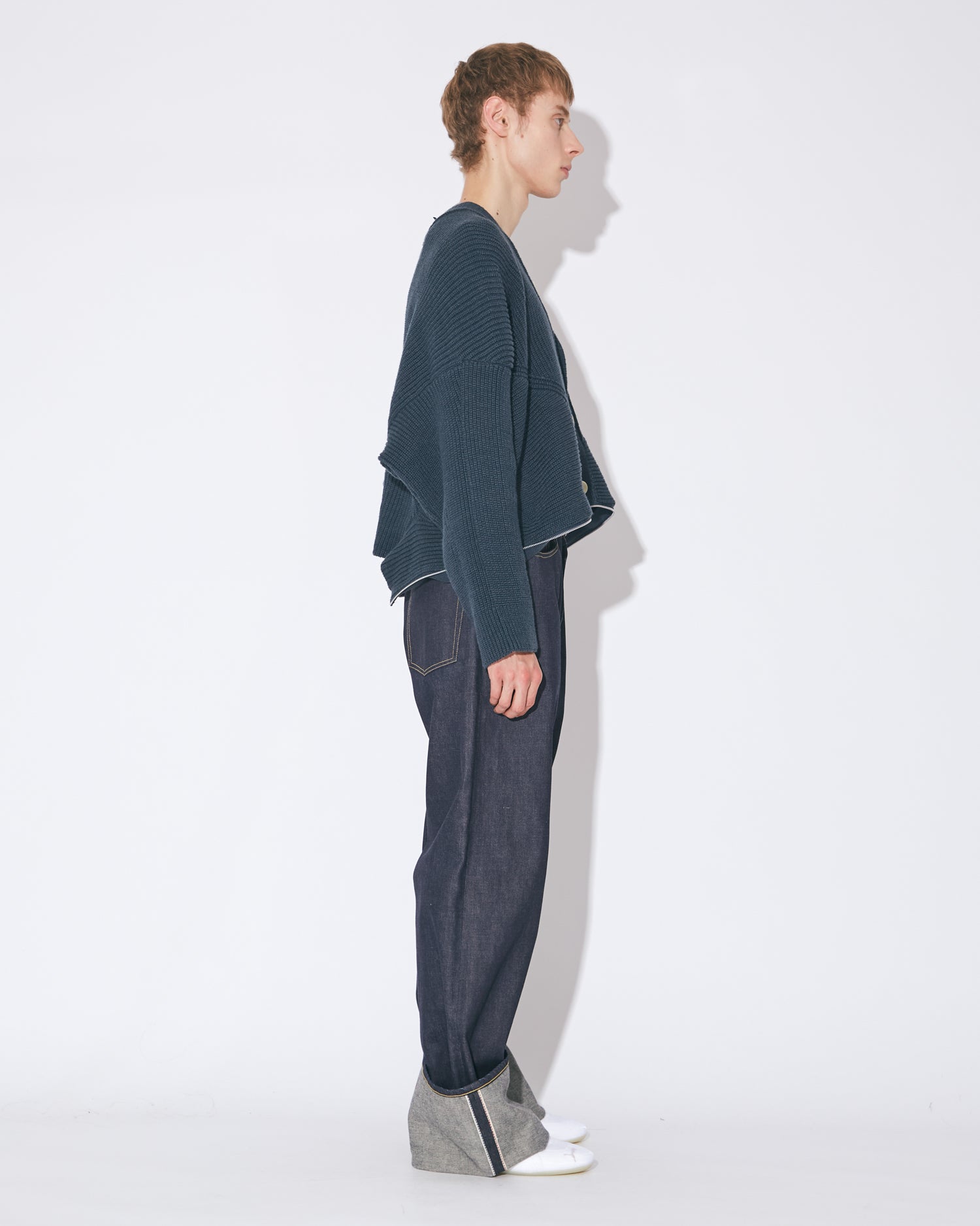 beautiful people カーディガン ネイビー double-end fluffed cotton cardigan – beautiful people online store