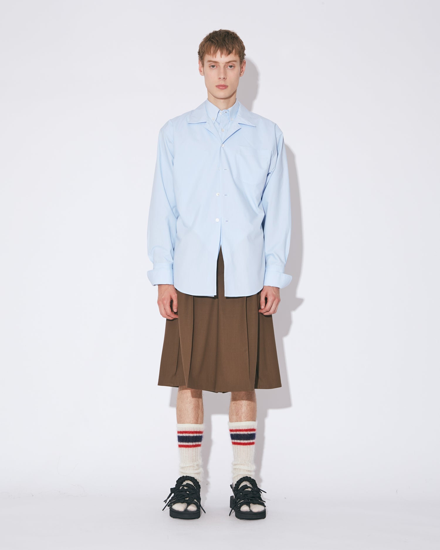 tropical wool mohair side tuck wide pants – beautiful people