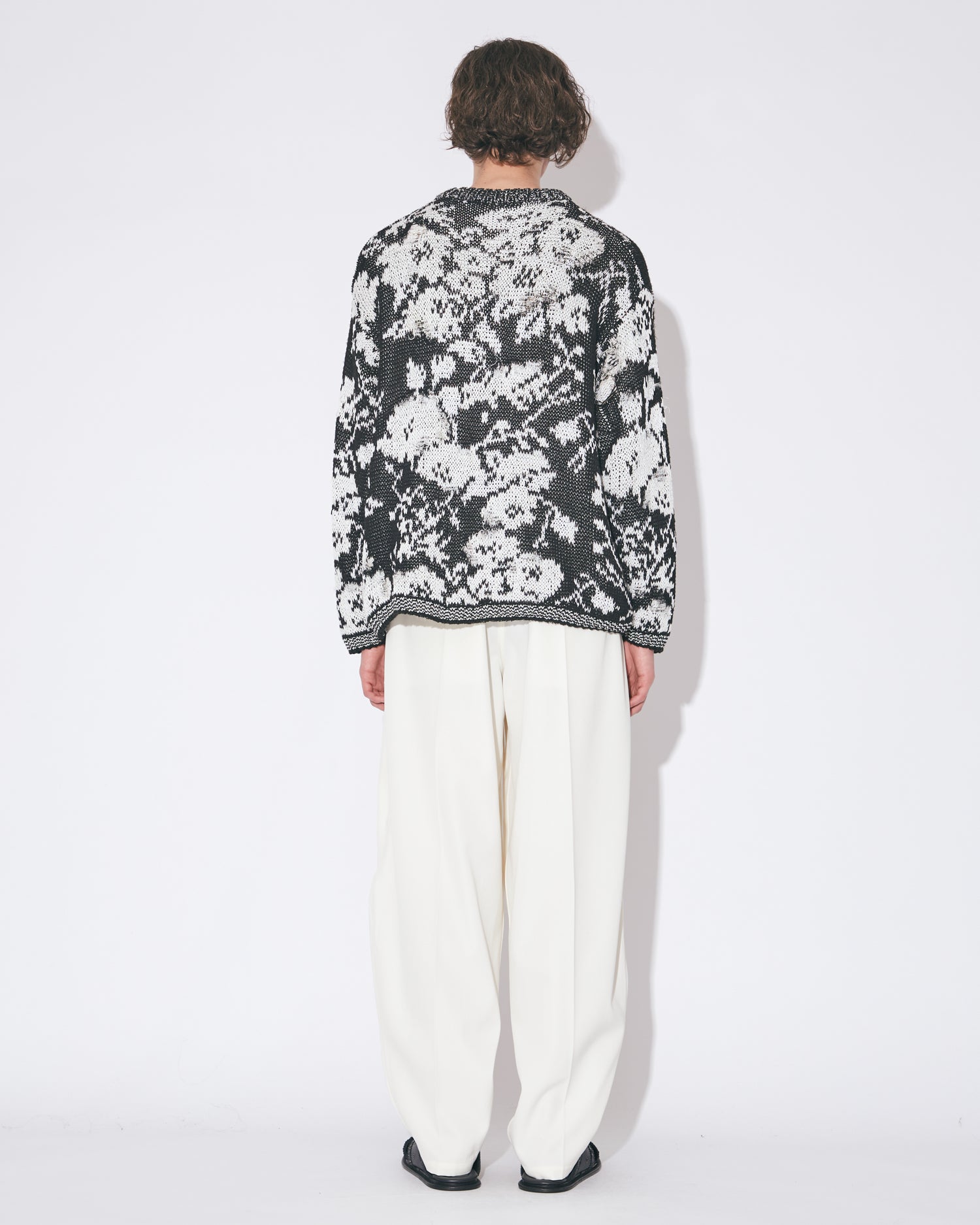 cotton flower damaged jacquard pullover – beautiful people online