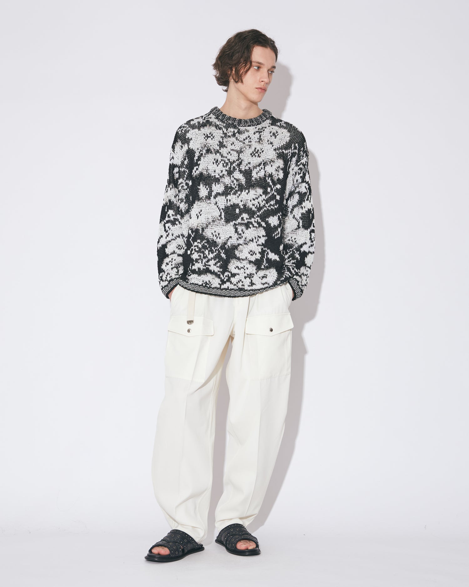 030132● beautiful people mohair jacquard beautiful people（ビューティフルピープル） カーディガン beautiful