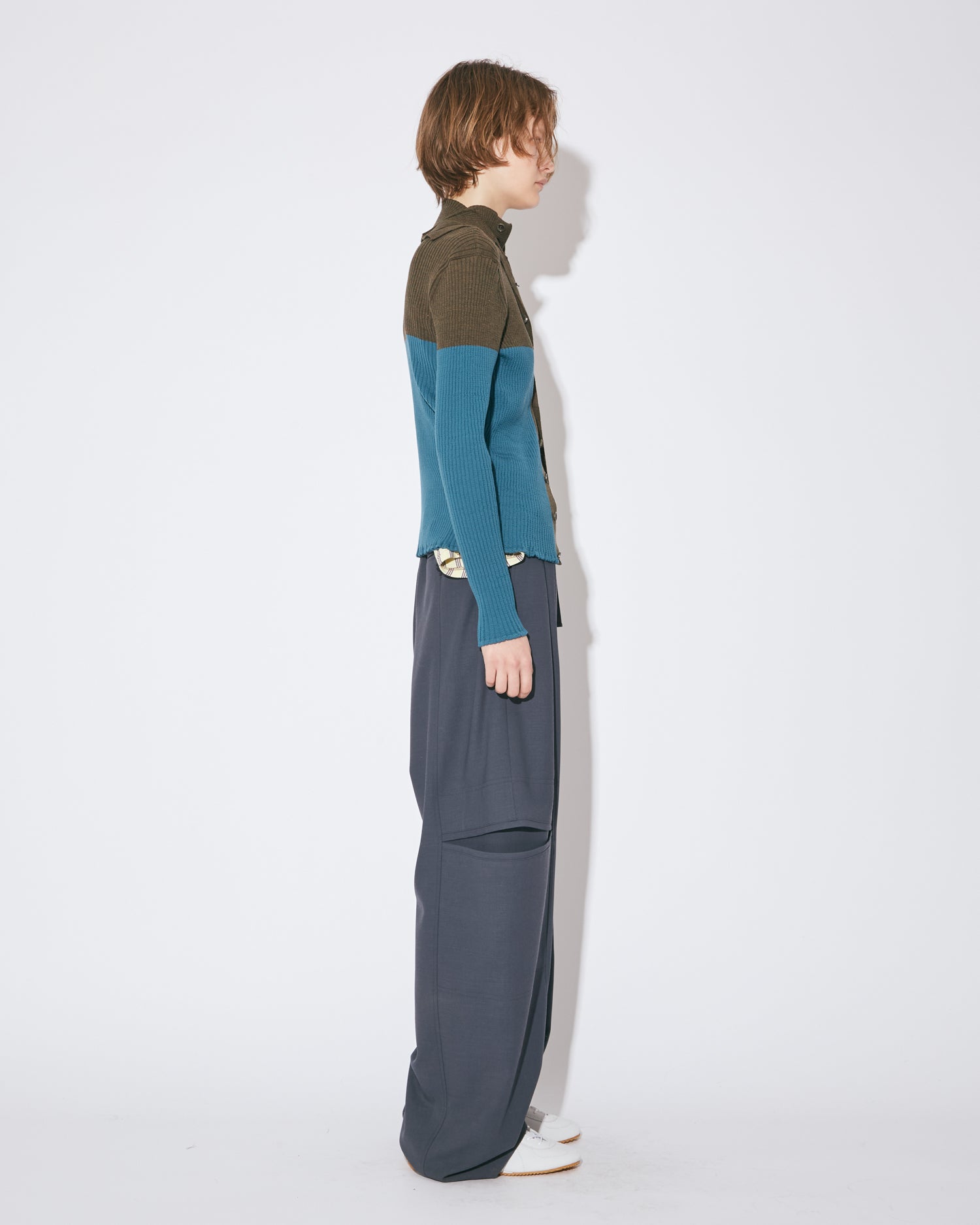 tropical wool mohair side tuck wide pants – beautiful people