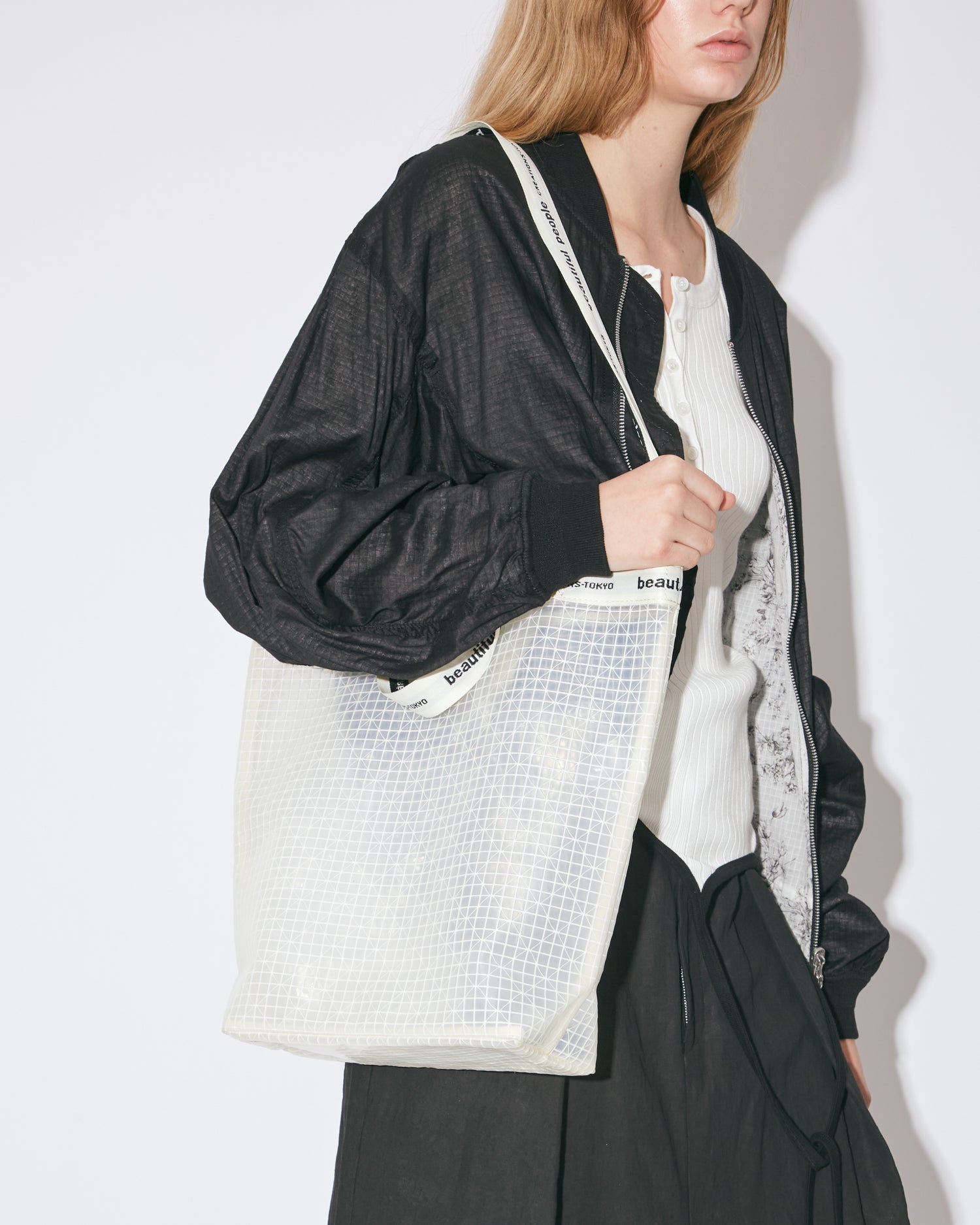 Vinyl logo tape shoulder bag – beautiful people online store