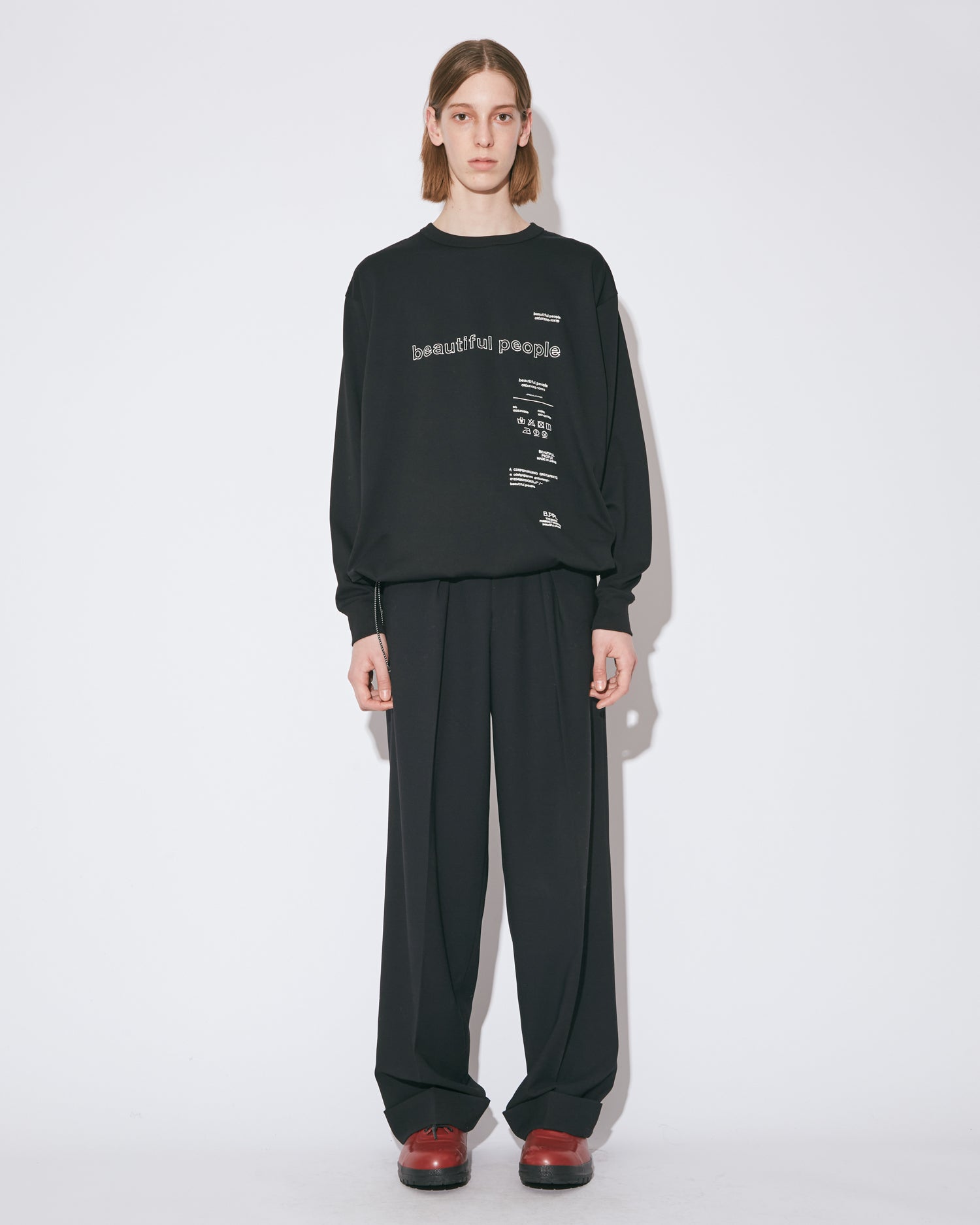 beautiful people トロピカルウールモヘアワイドパンツ tropical wool mohair side tuck wide pants – beautiful people