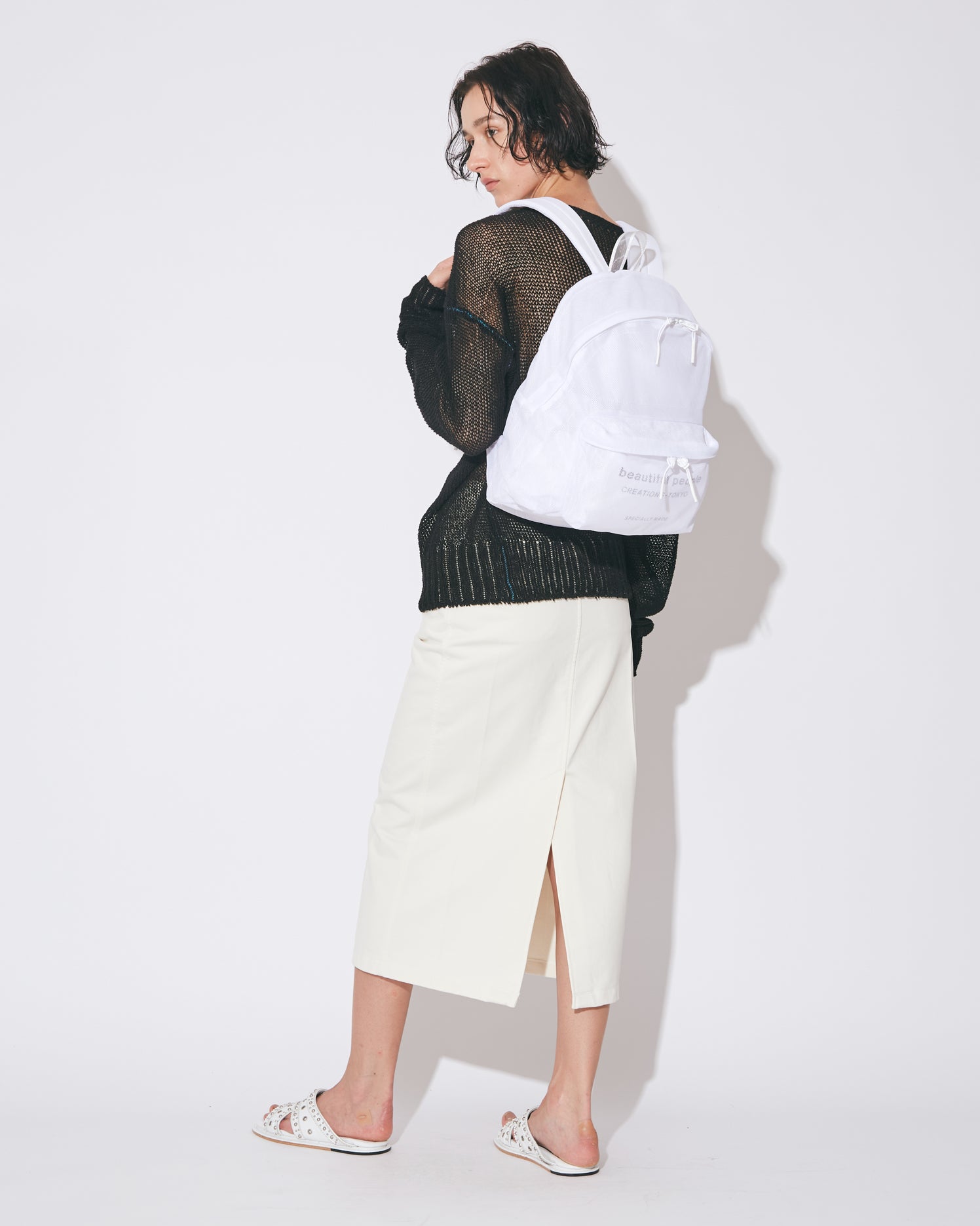 tropical wool mohair side tuck wide pants – beautiful people