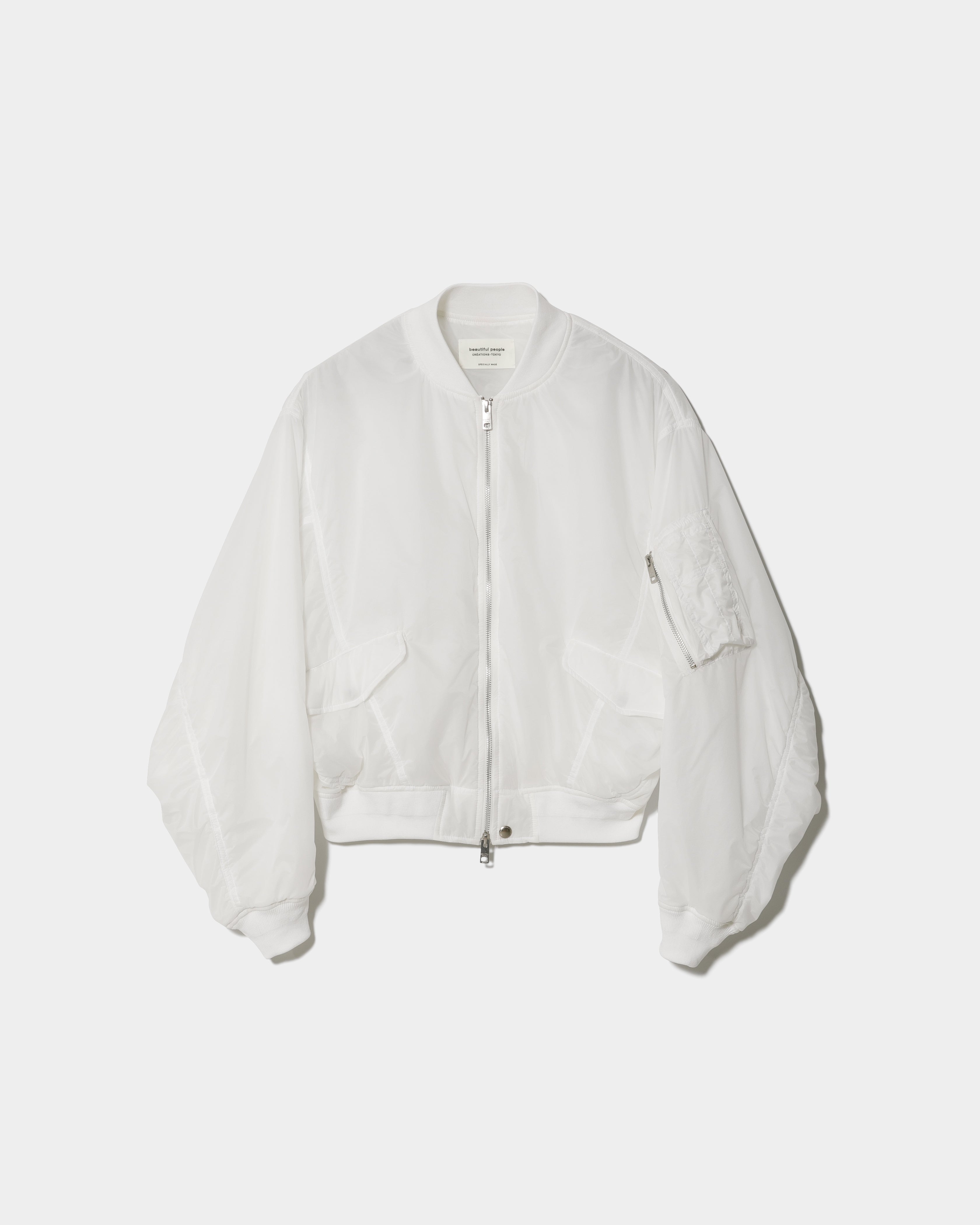 【タイムセール】beautiful people ナイロン　ma-1 白　42 タイムセール】beautiful people ナイロンma-1 白42