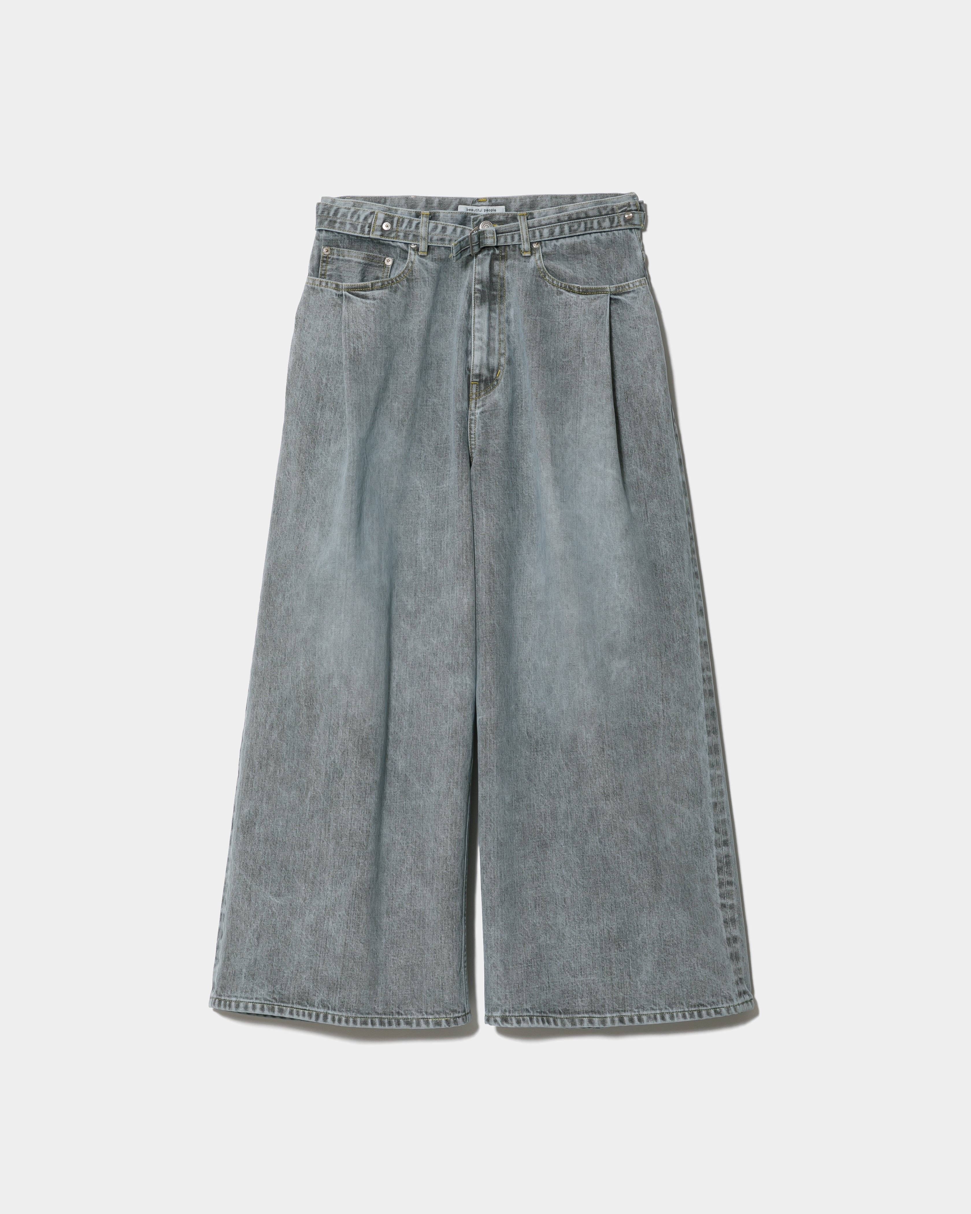 tropical wool mohair side tuck wide pants – beautiful people