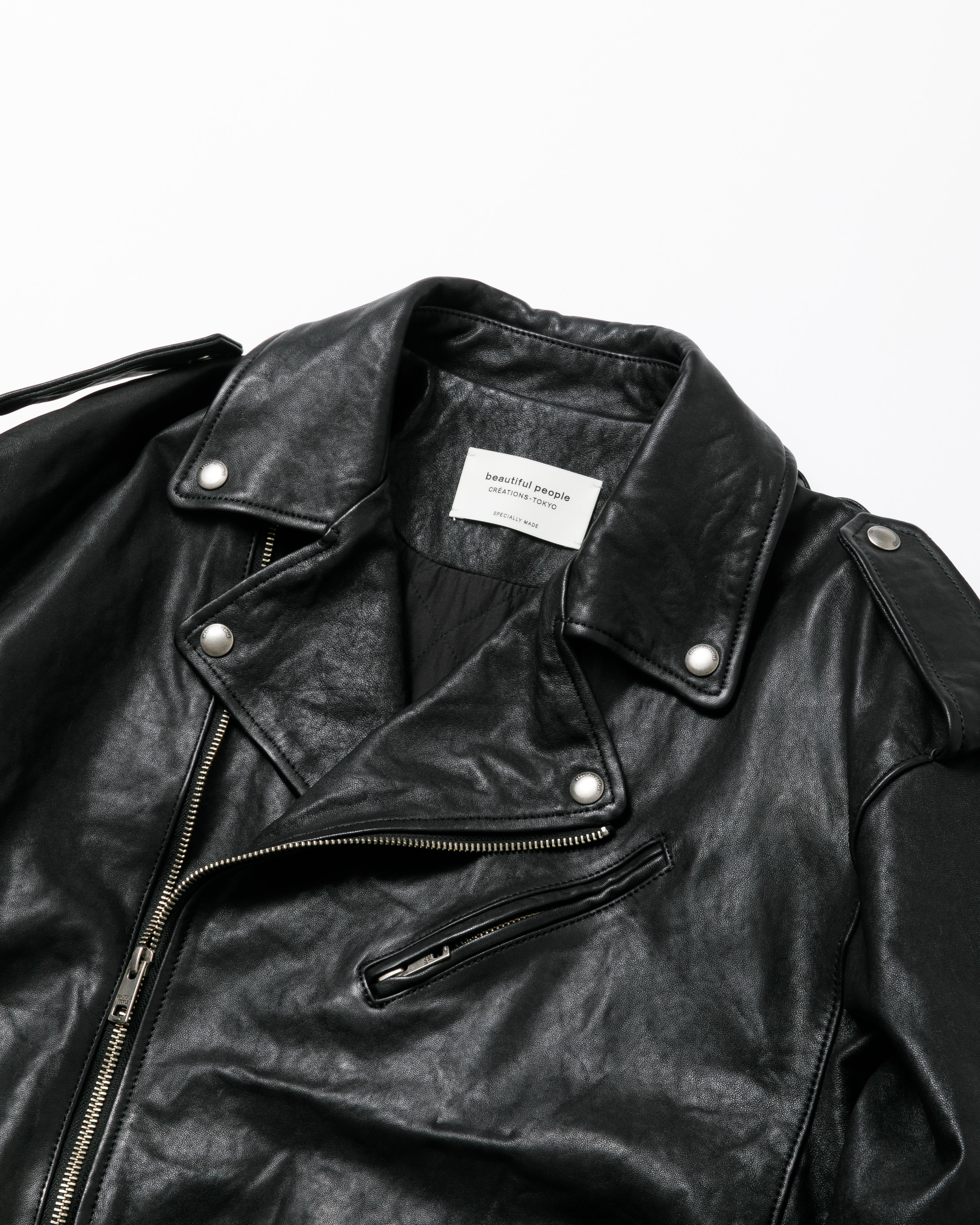 shrink leather relax riders jacket – beautiful people online store