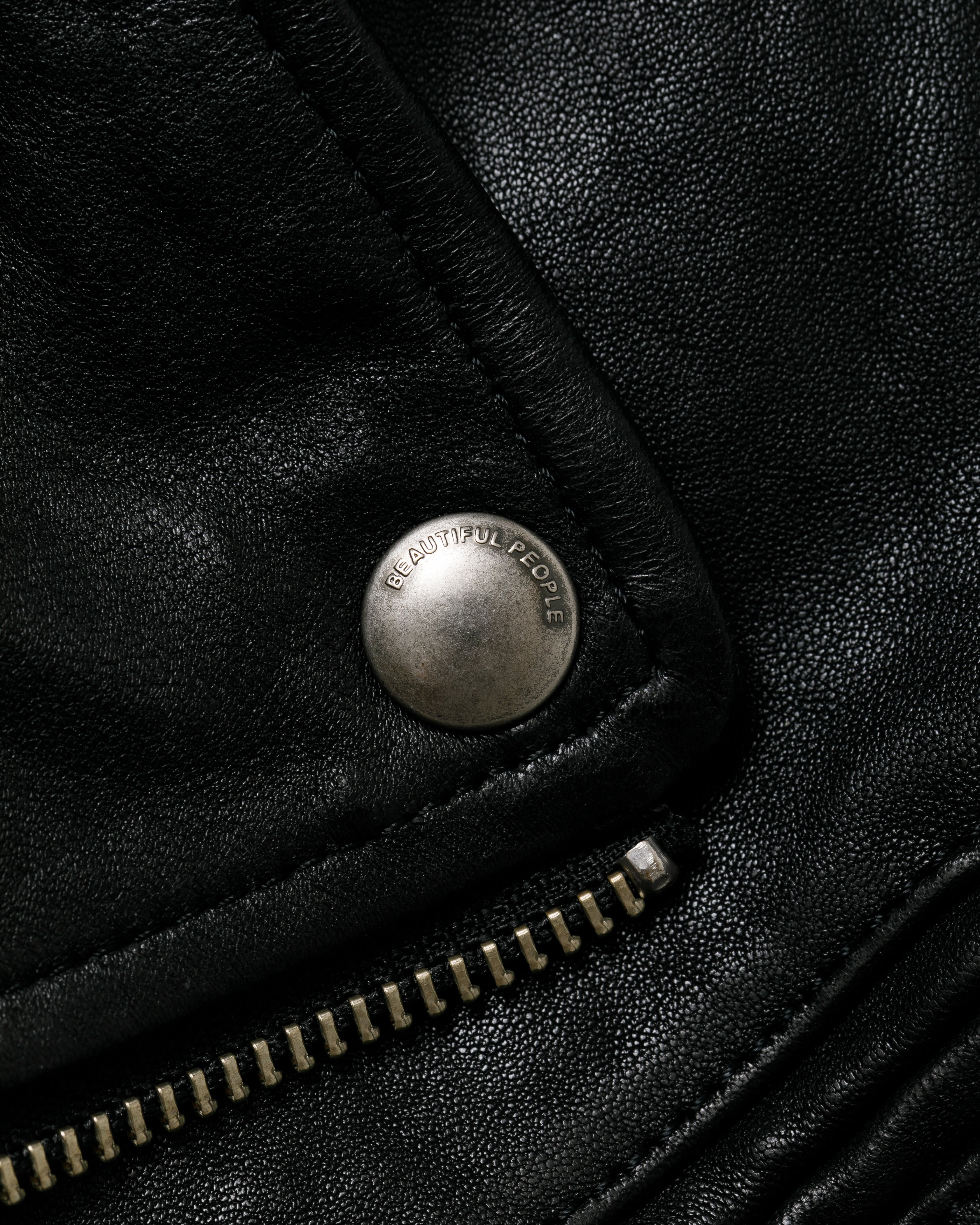 shrink leather relax riders jacket – beautiful people online store