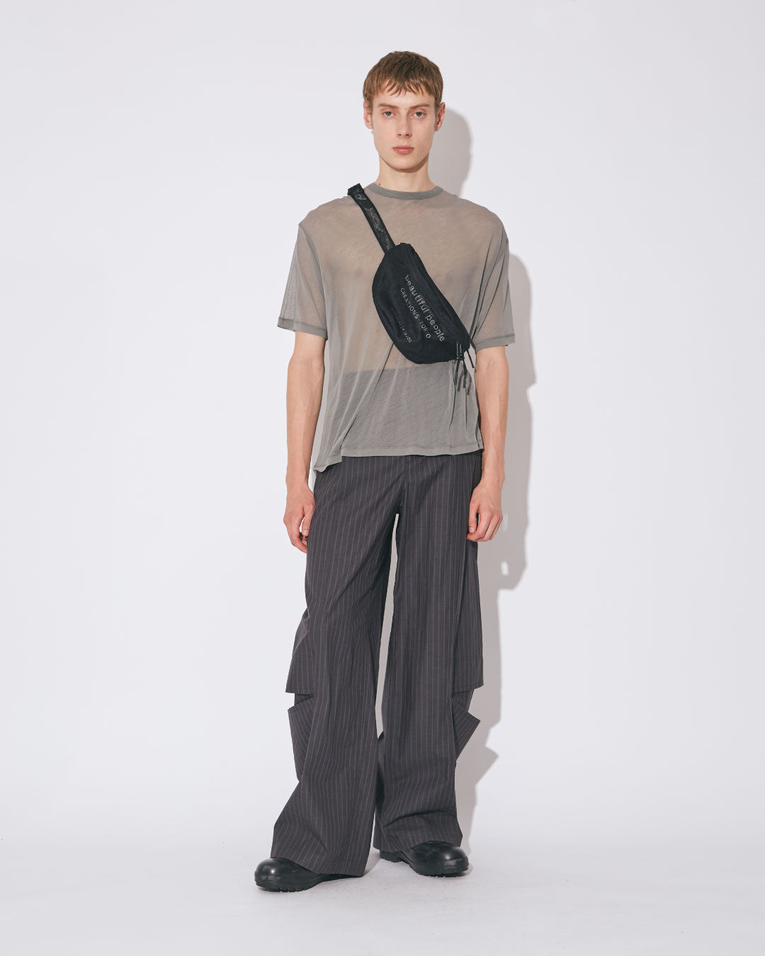beautiful people トロピカルウールモヘアワイドパンツ tropical wool mohair side tuck wide pants – beautiful people