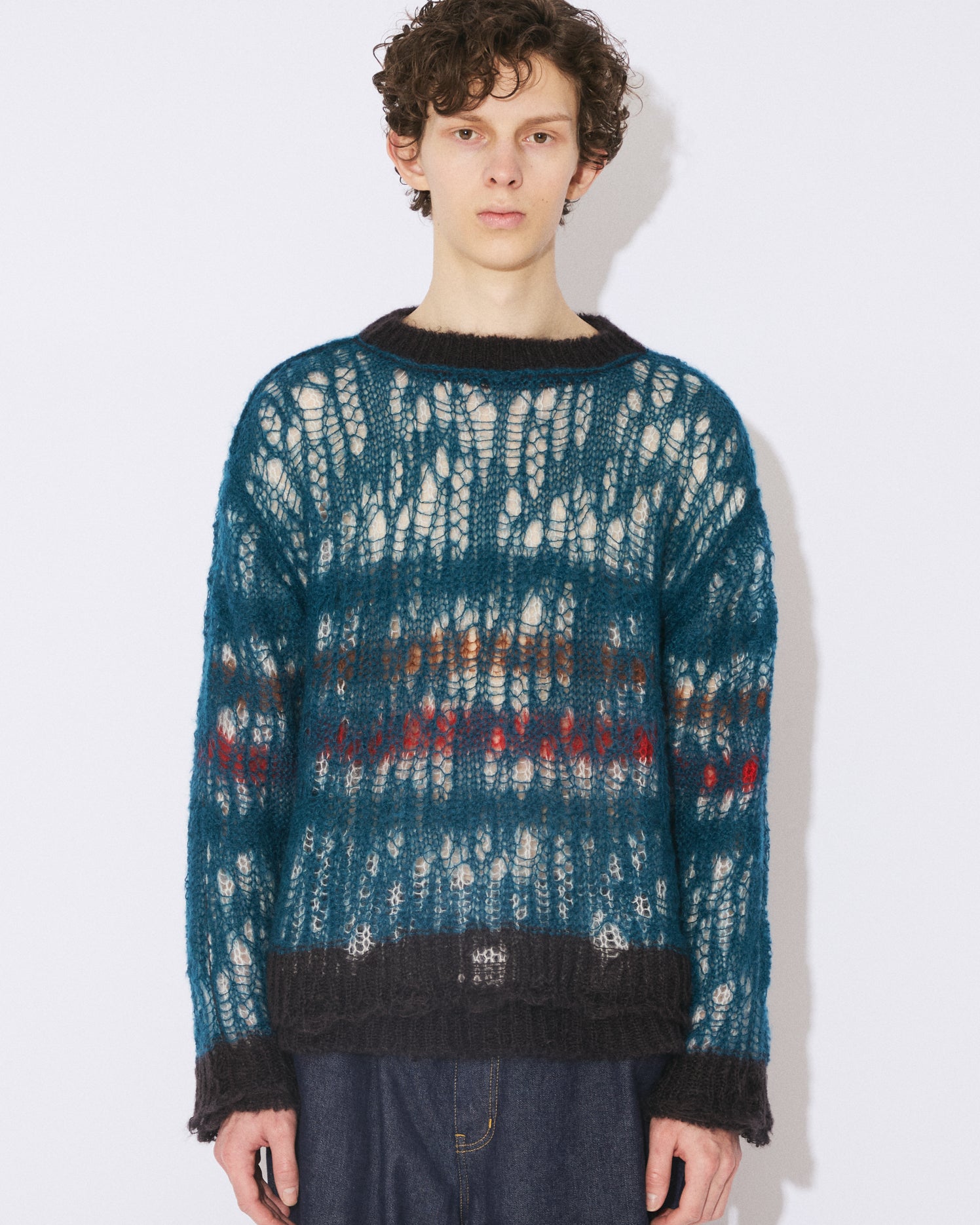 flip wooled mohair damaged striped pullover – beautiful people