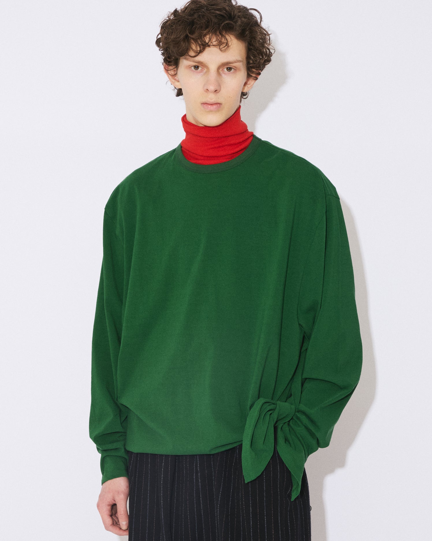 9月中旬入荷】high twist jersey relax-fit tie hem T – beautiful