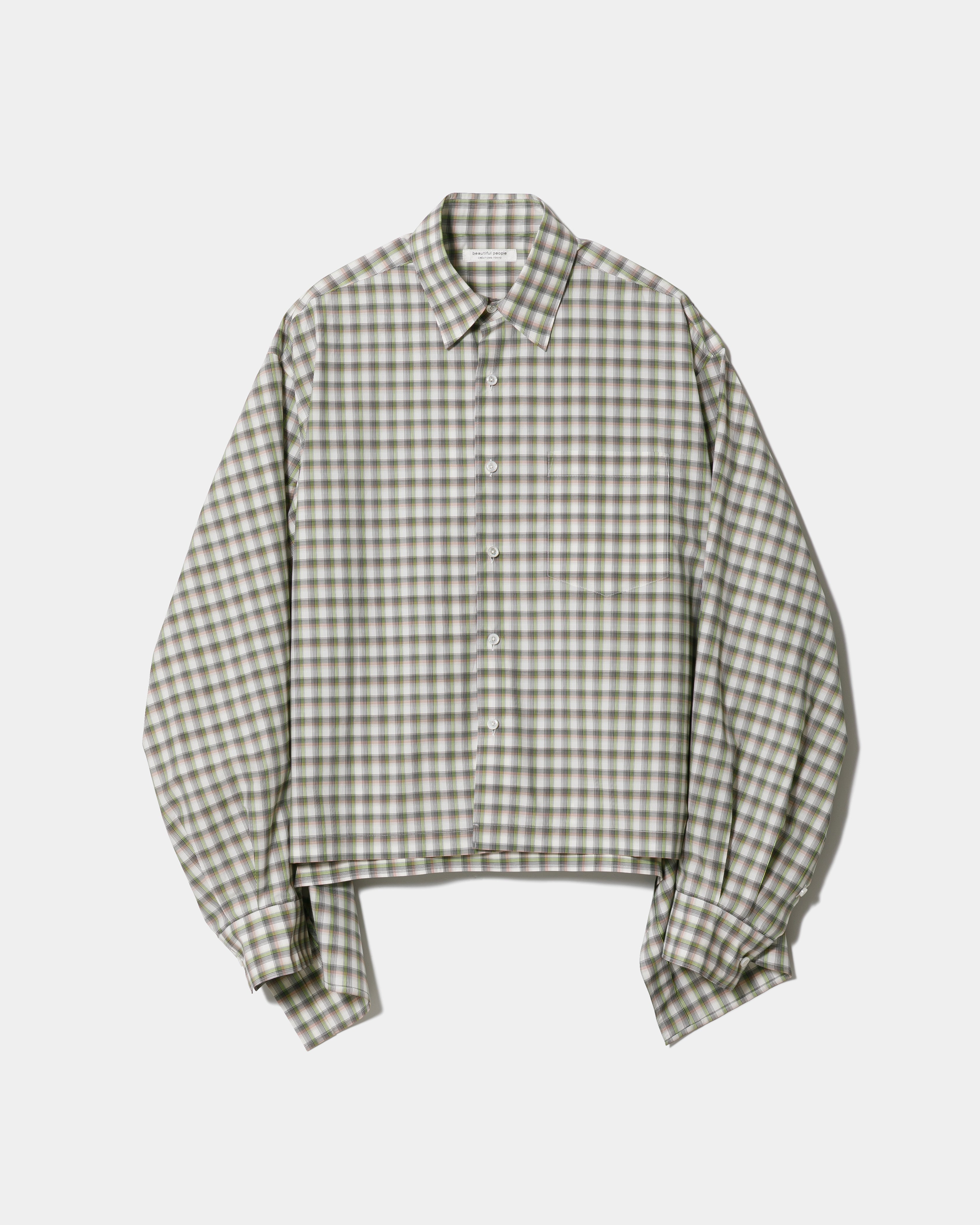 9月下旬入荷】double-end C/N check hooded shirt – beautiful people