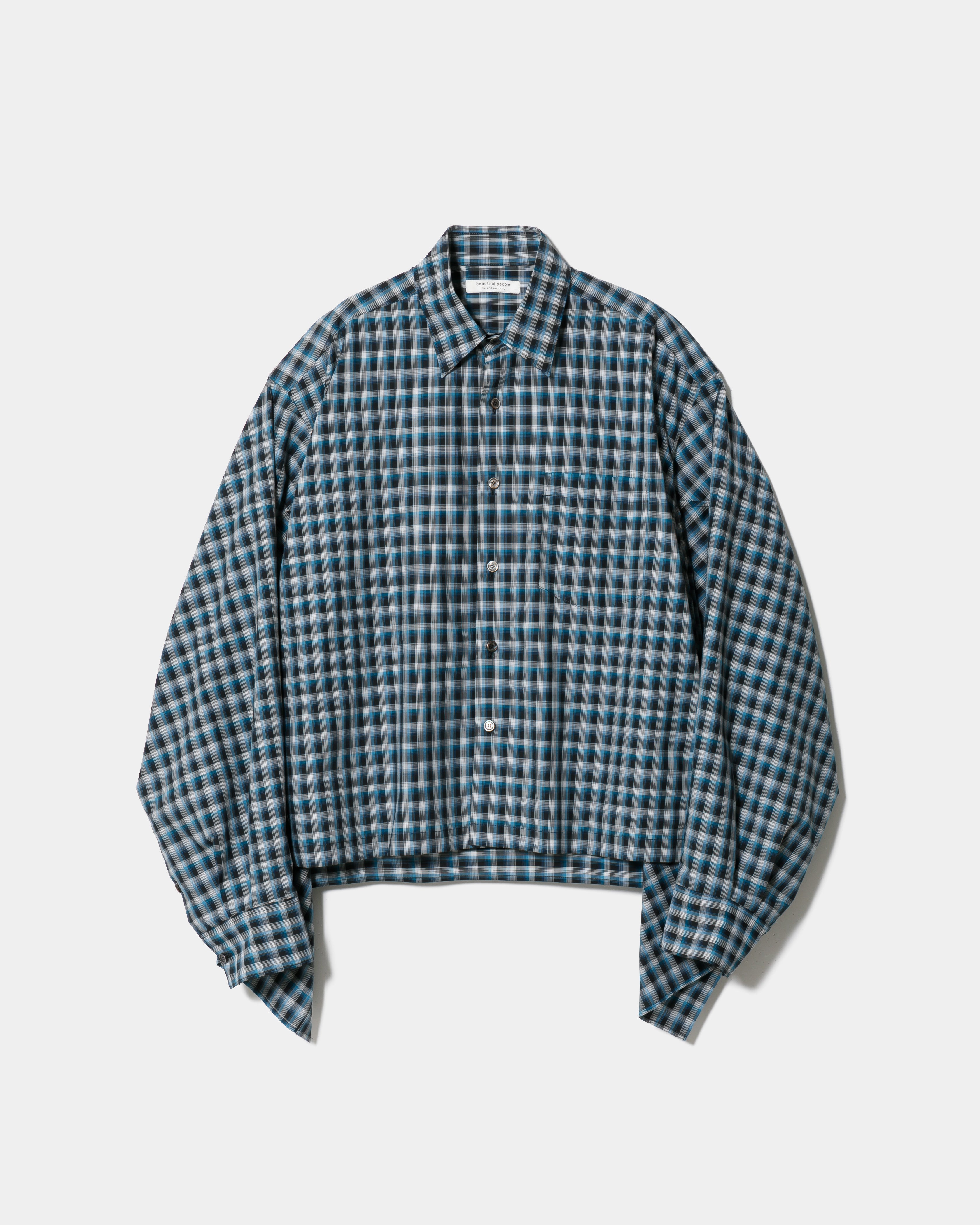 9月下旬入荷】double-end C/N check hooded shirt – beautiful people