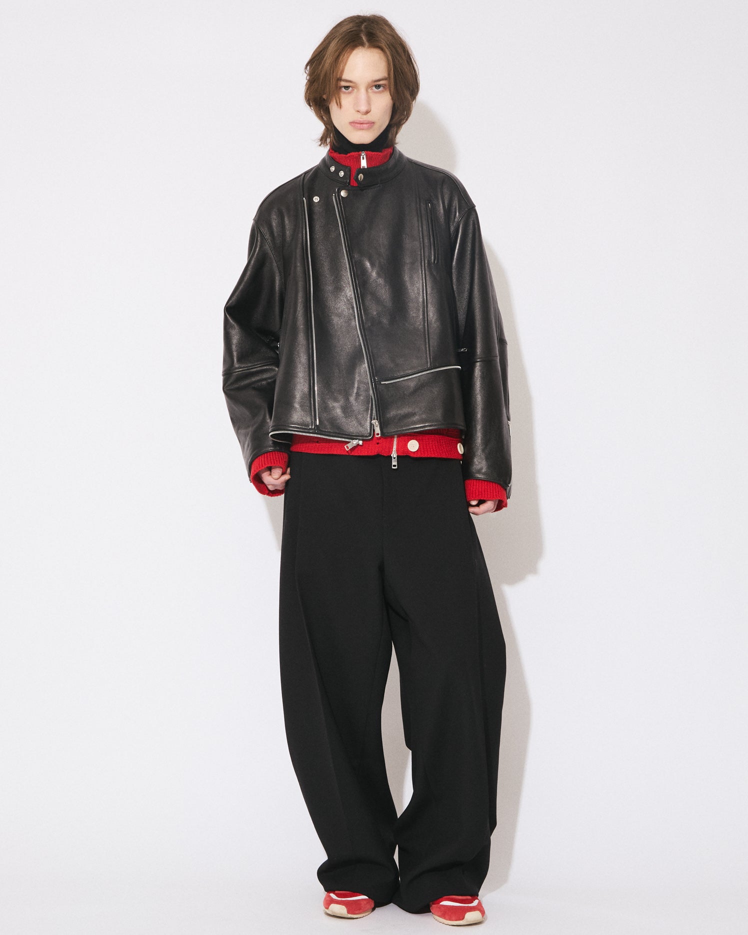 ジャケット・アウター beautiful people leather riders jacket Arriving in late July]double-end vintage leather GT riders jacket