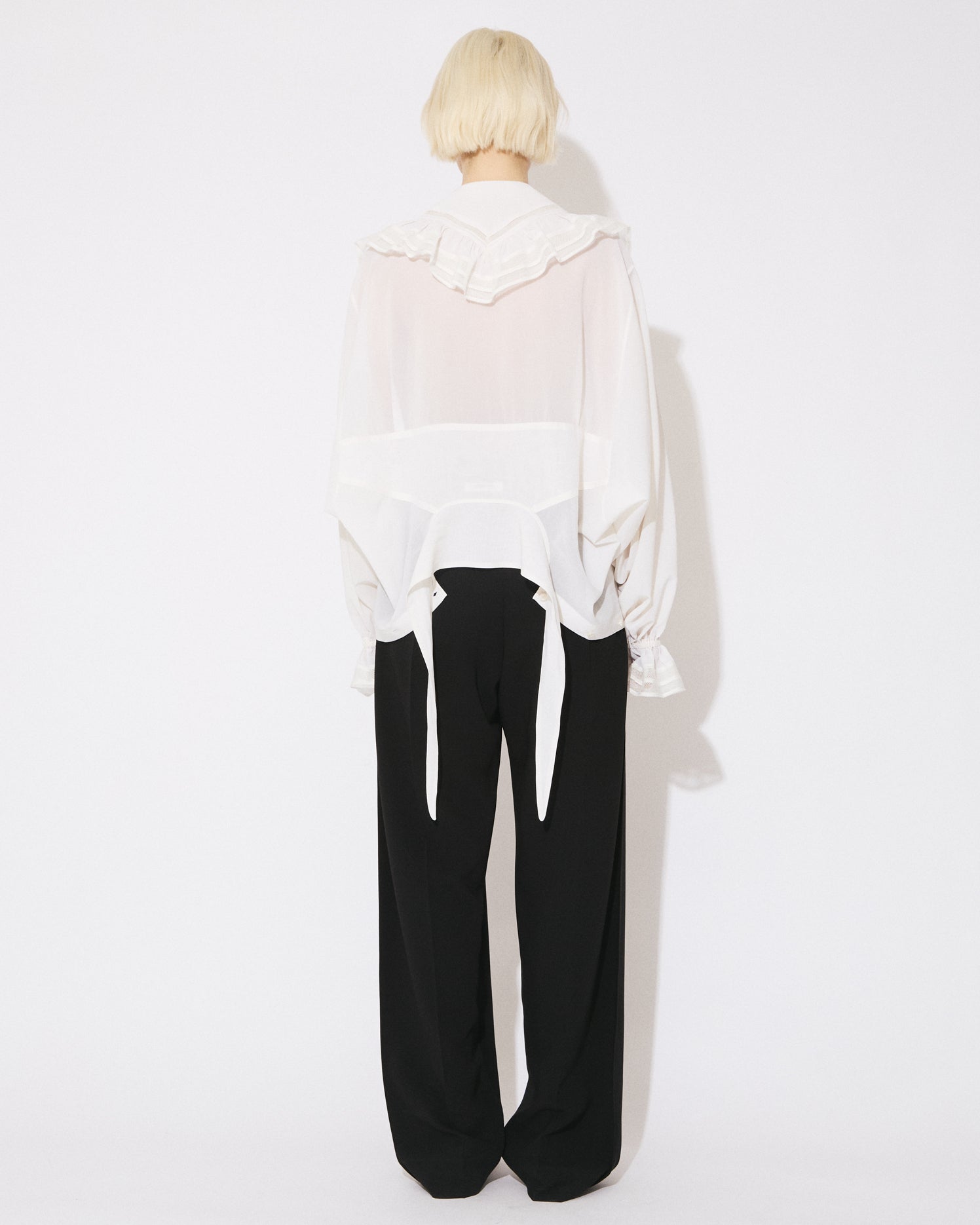 double-end triacetate voile frill blouse – beautiful people online
