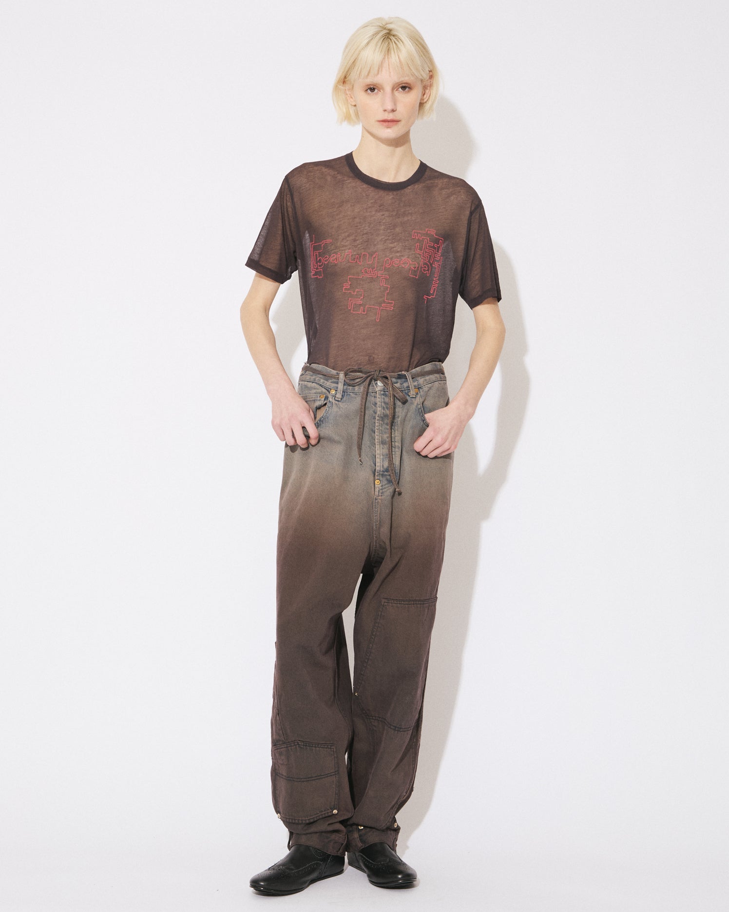 triacetate double cloth side 2tuck pants – beautiful people online