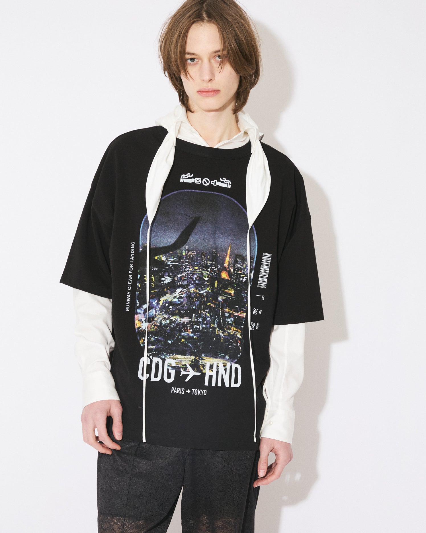hightwist jersey regular-fit TOKYO PARIS print T-shirts