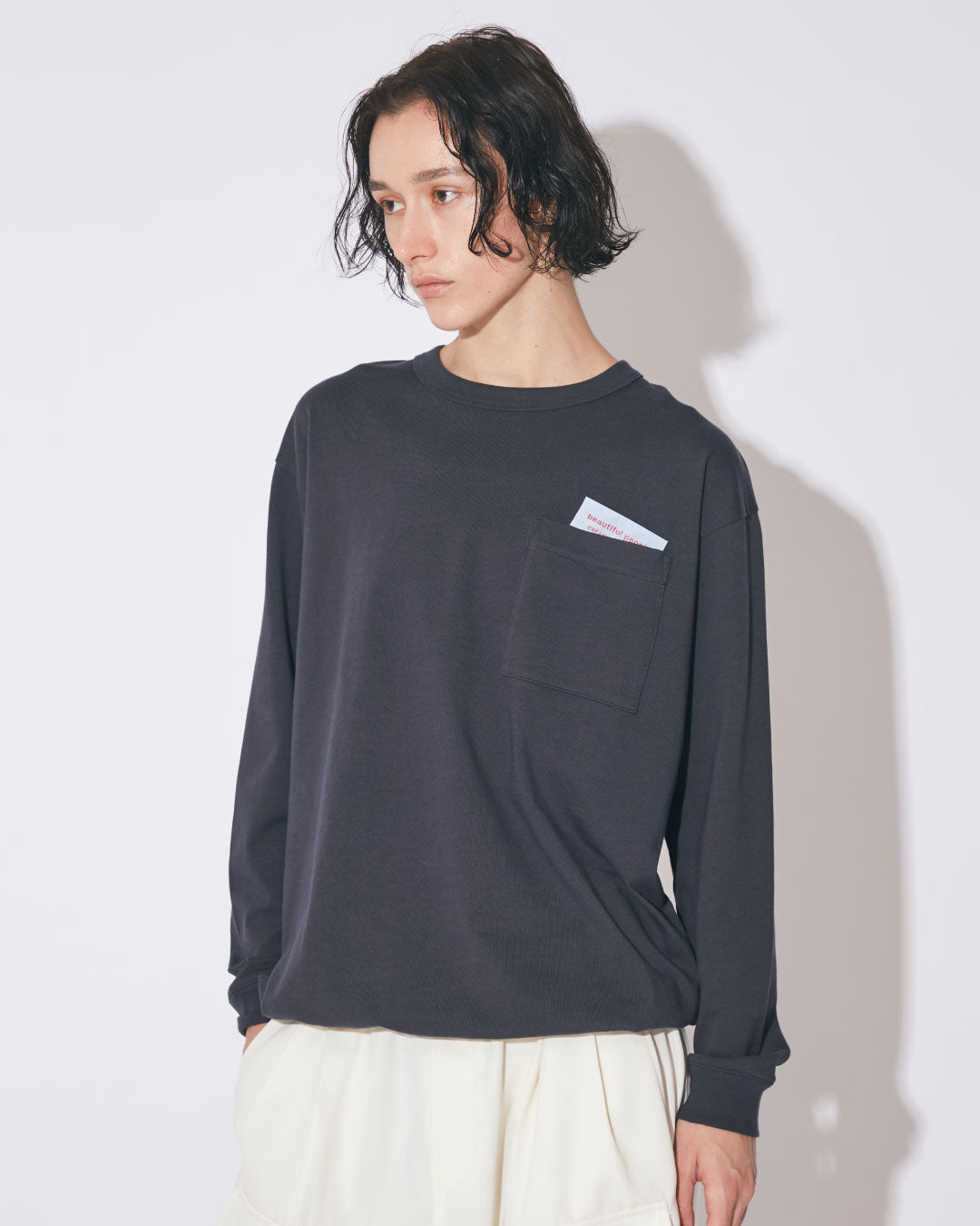 25AW H BEAUTY&YOUTH SUVIN MIX テレコクルーネック suvin compact jersey big QOL tag long T – beautiful people online