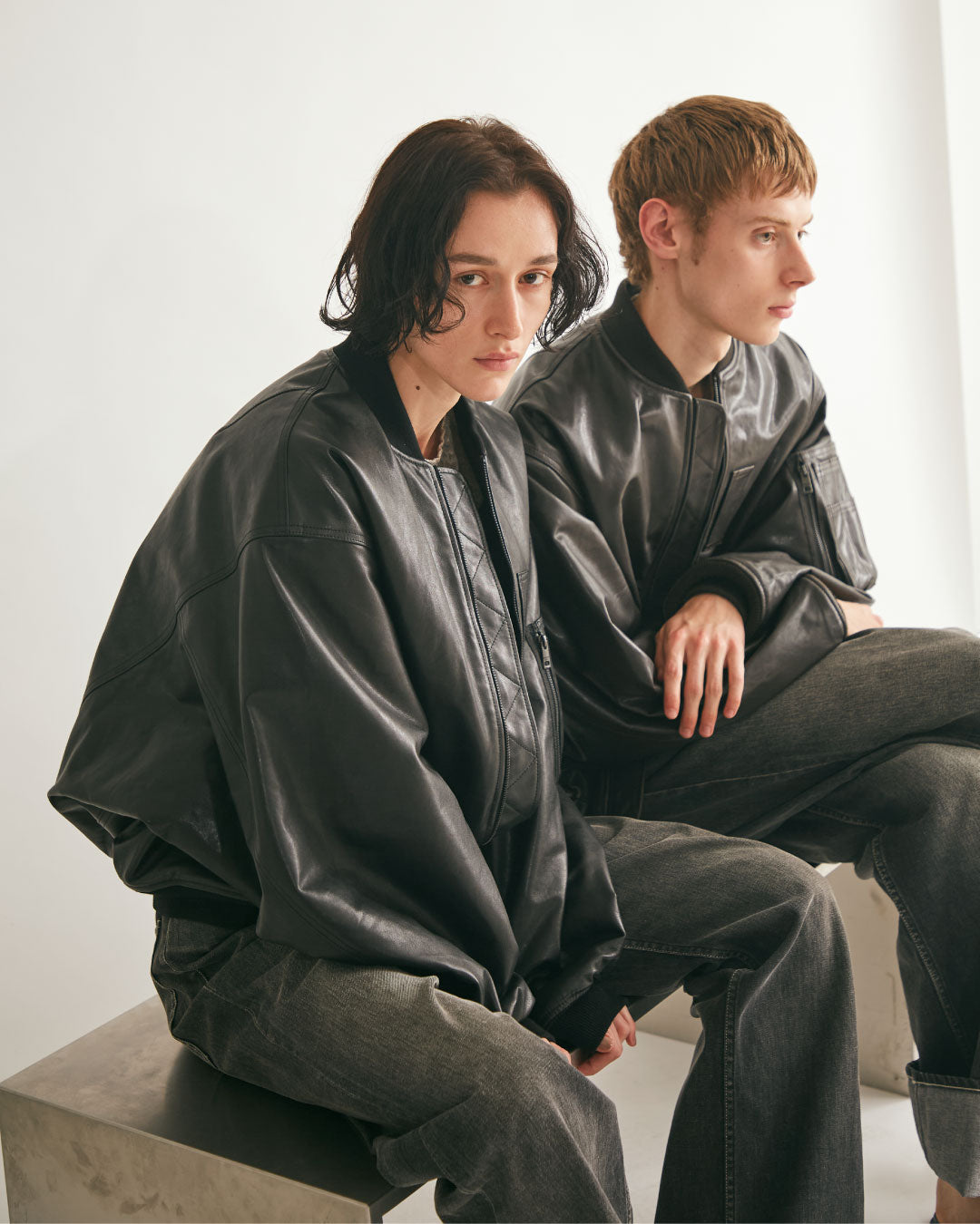AW23] double-end vintage leather riders jacket – beautiful people