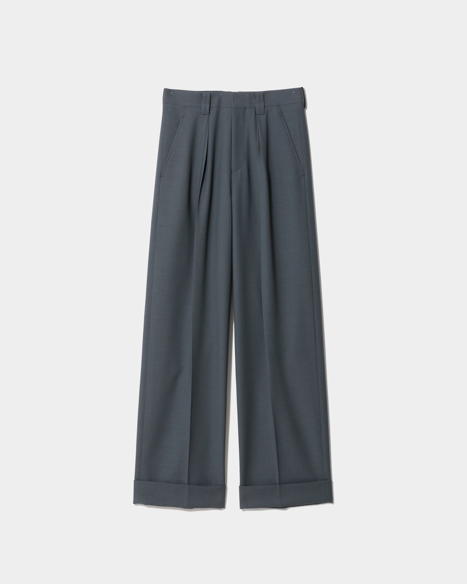 tropical wool mohair side tuck wide pants – beautiful people