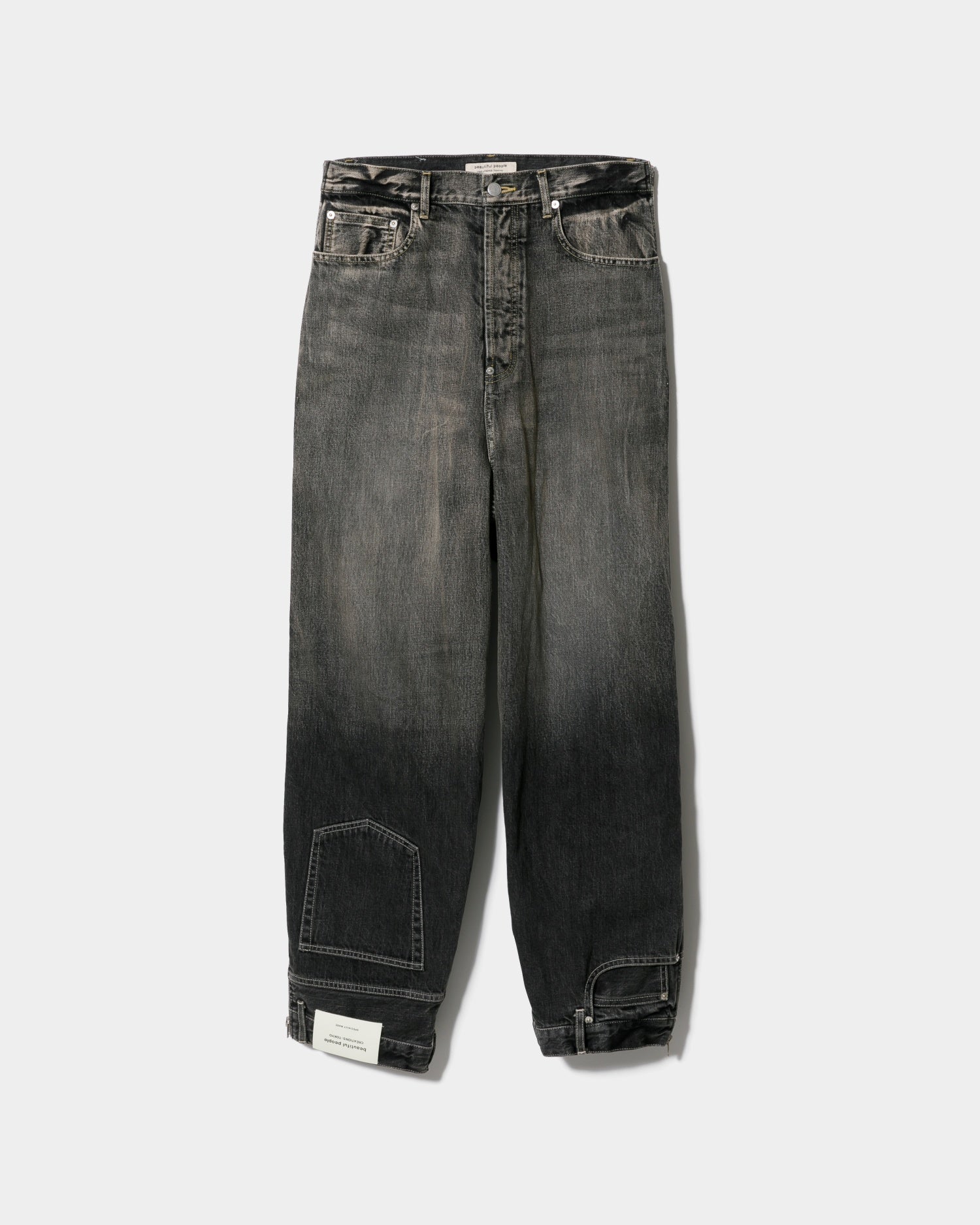 double-end selvedge denimpants gradation black – beautiful people