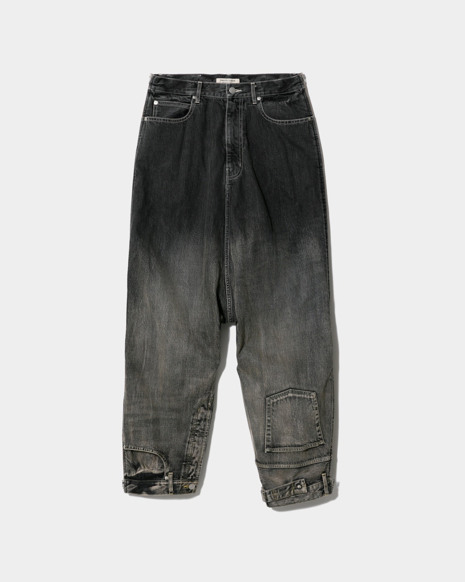 double-end selvedge denimpants gradation black – beautiful people