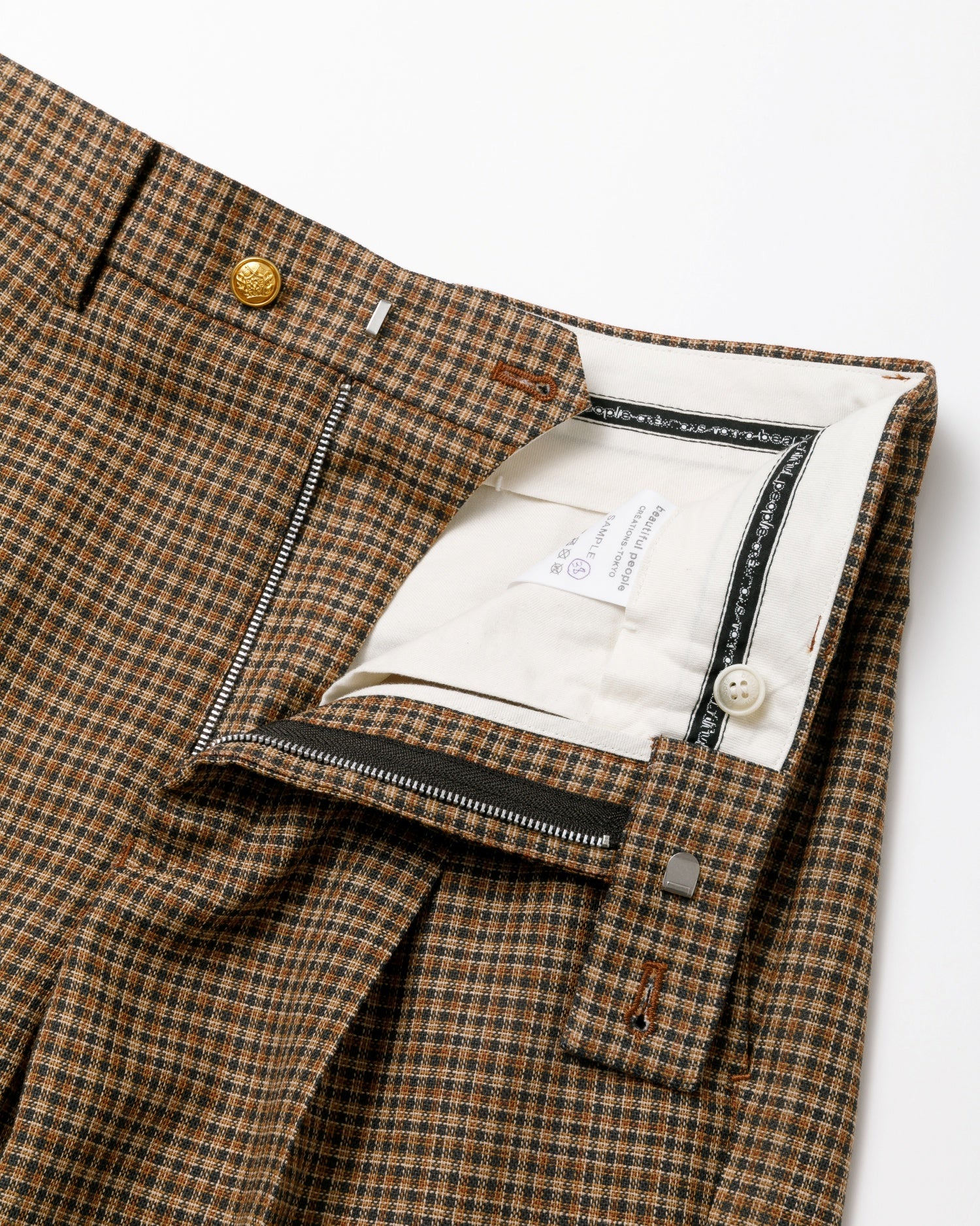 tropical wool mohair side tuck wide pants – beautiful people