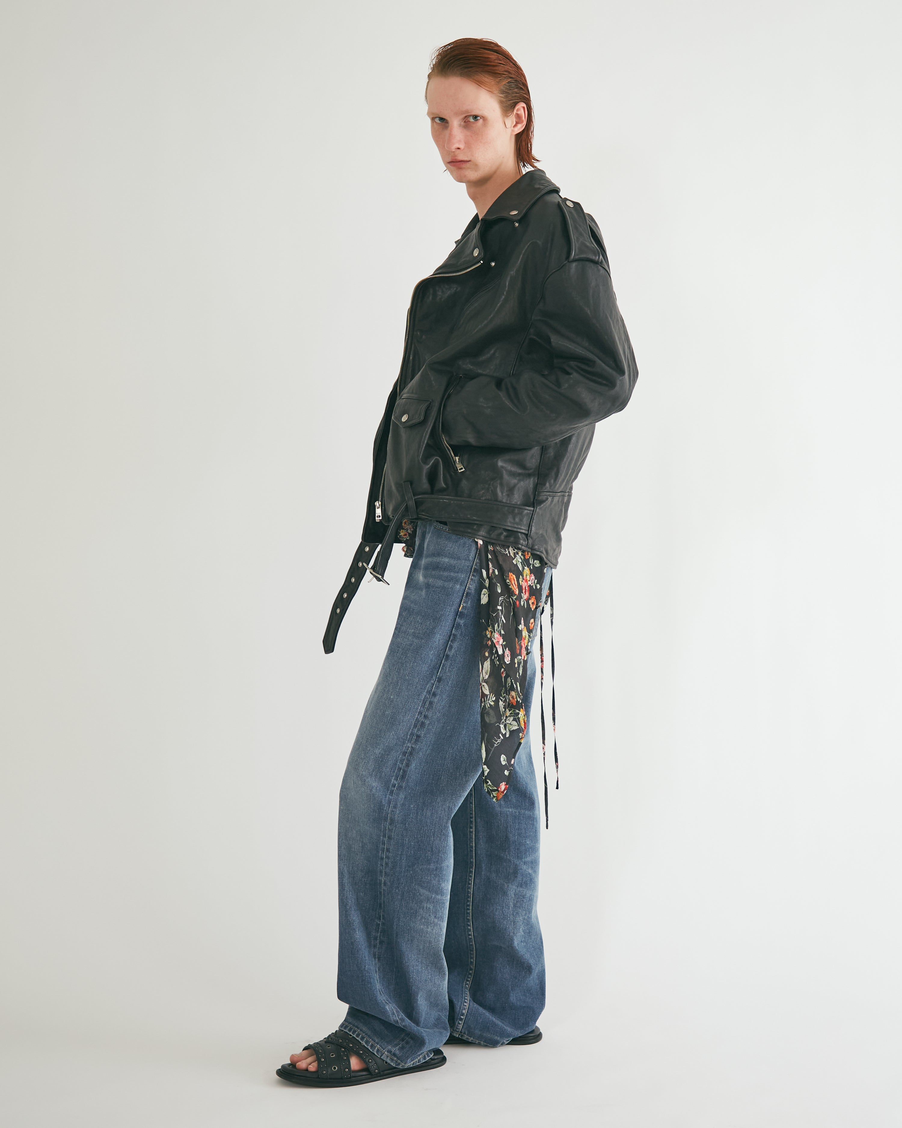 shrink leather relax riders jacket – beautiful people online store